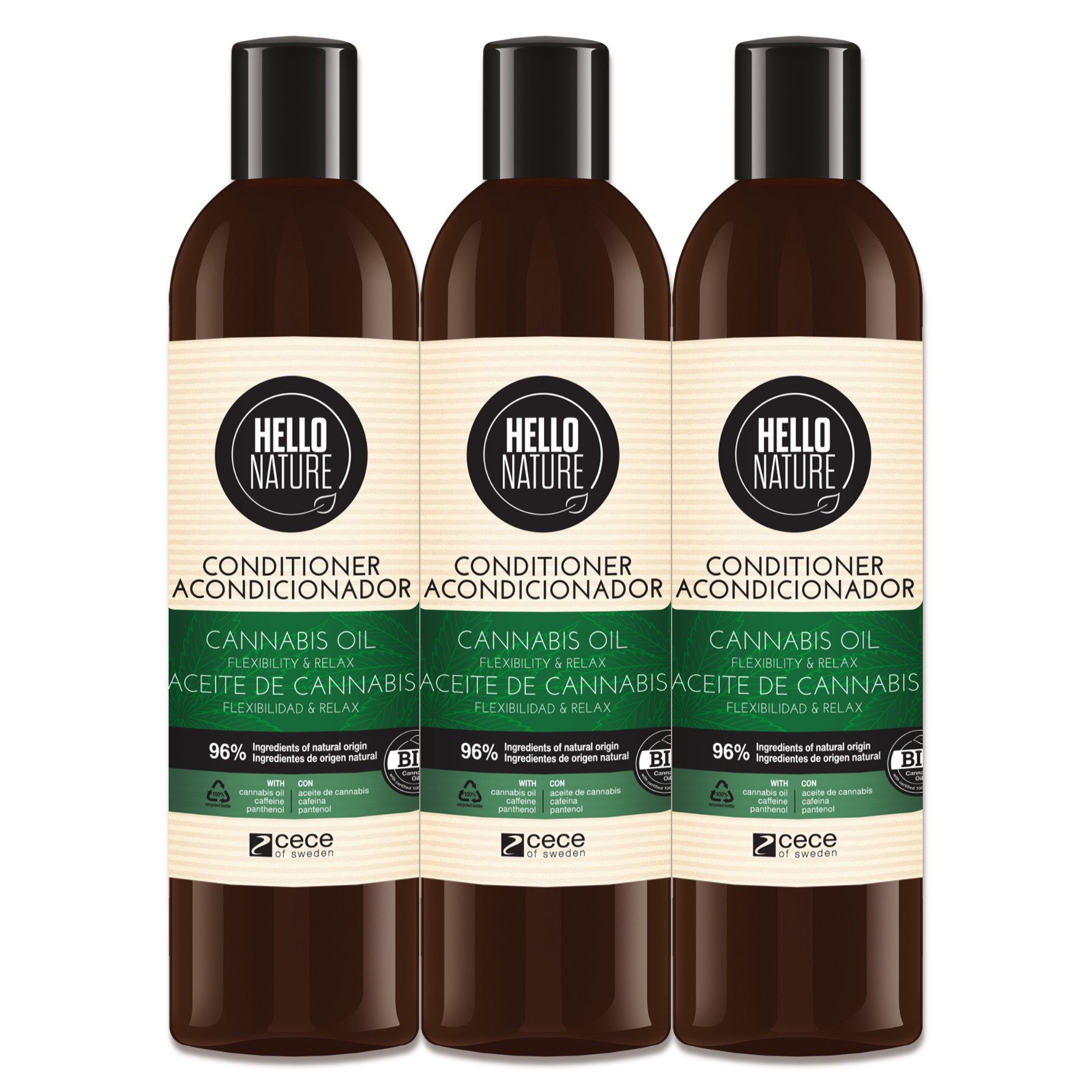 P-Beauty Cosmetic Accessories Haarspülung Haar Conditioner Hanföl Haarpflege Haarkur Natur Bio Hello Nature, 3-tlg., Haarspülung, Haarpflege, Conditioner, Hanf-öl, Cannabis