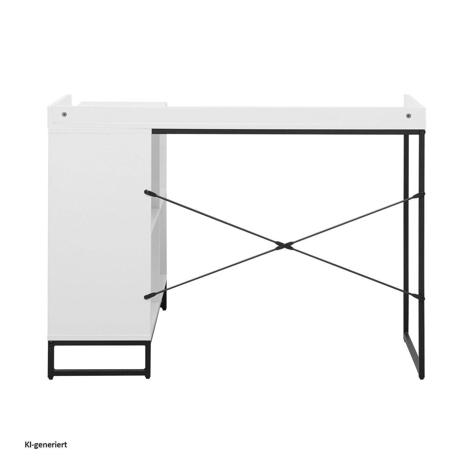 HTI-Living Eckschreibtisch mit Regal Cedrik Weiß-Schwarz (Stück, 1-St., 1 Eckschreibtisch) – Bild 4 von 4