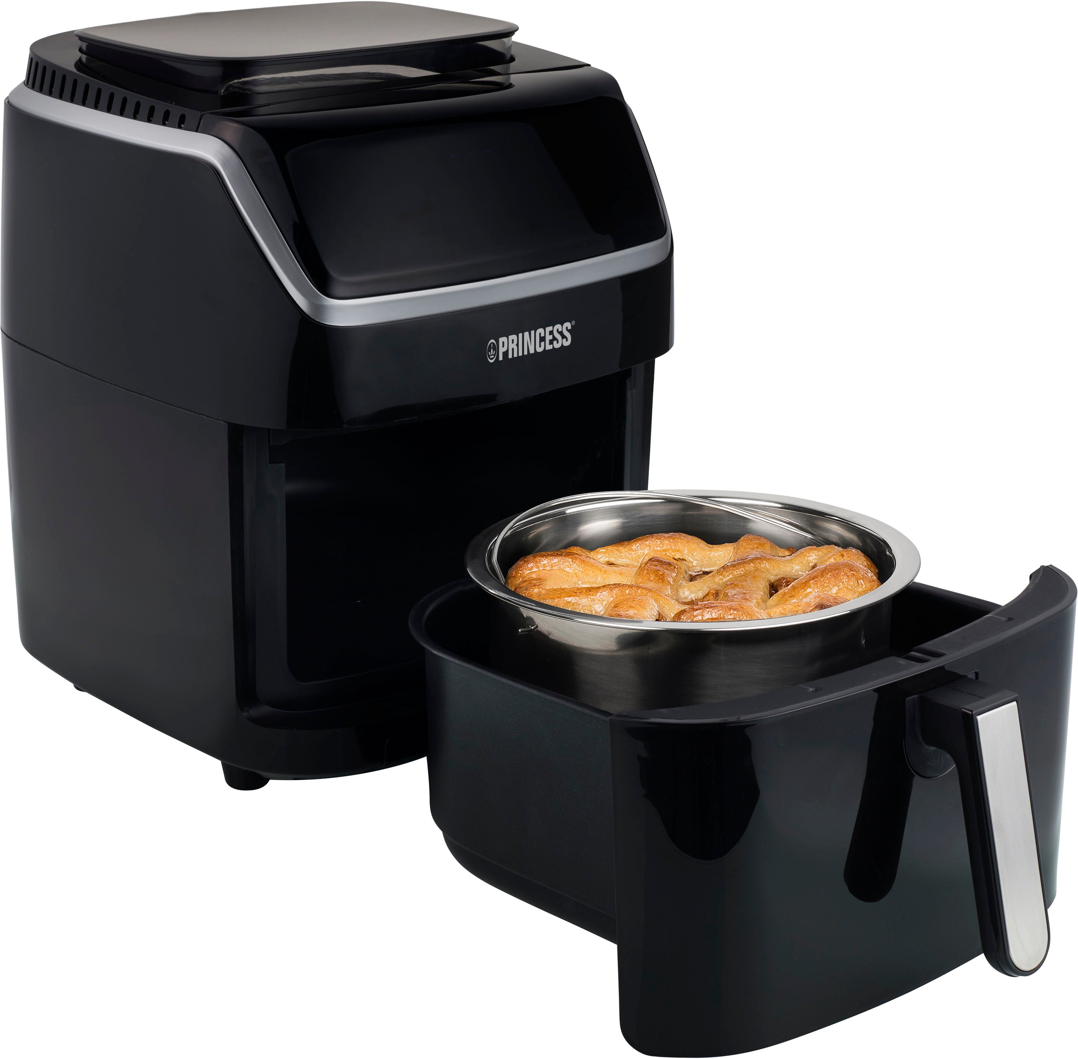 PRINCESS Fritteuse 182080, 1700 W, Dampf-Airfryer, 6,5 l Volumen, 8 Programme, inkl. kleinem Kochbuch