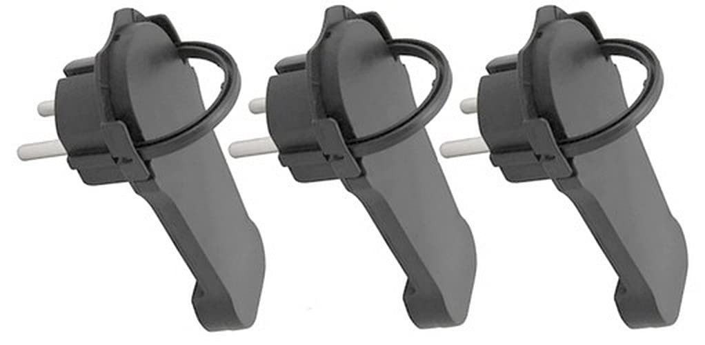 DIW Euroflachstecker 3 Stück schwarze Winkelstecker extraflach für Leitungen