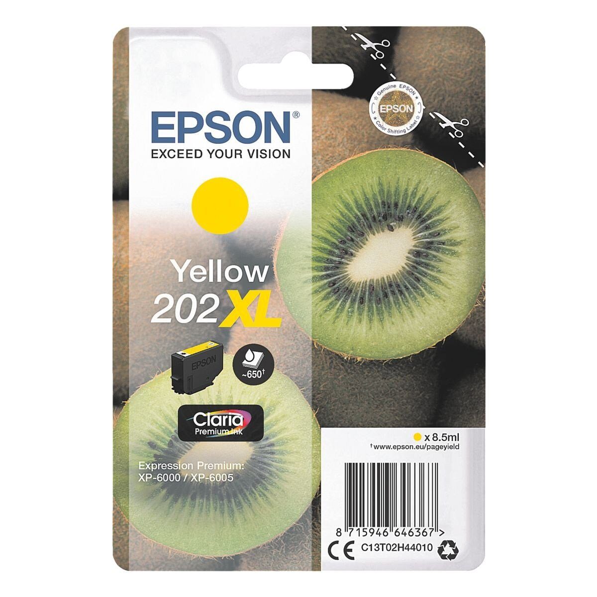 Epson 202XL Tintenpatrone (Original Druckerpatrone, gelb)