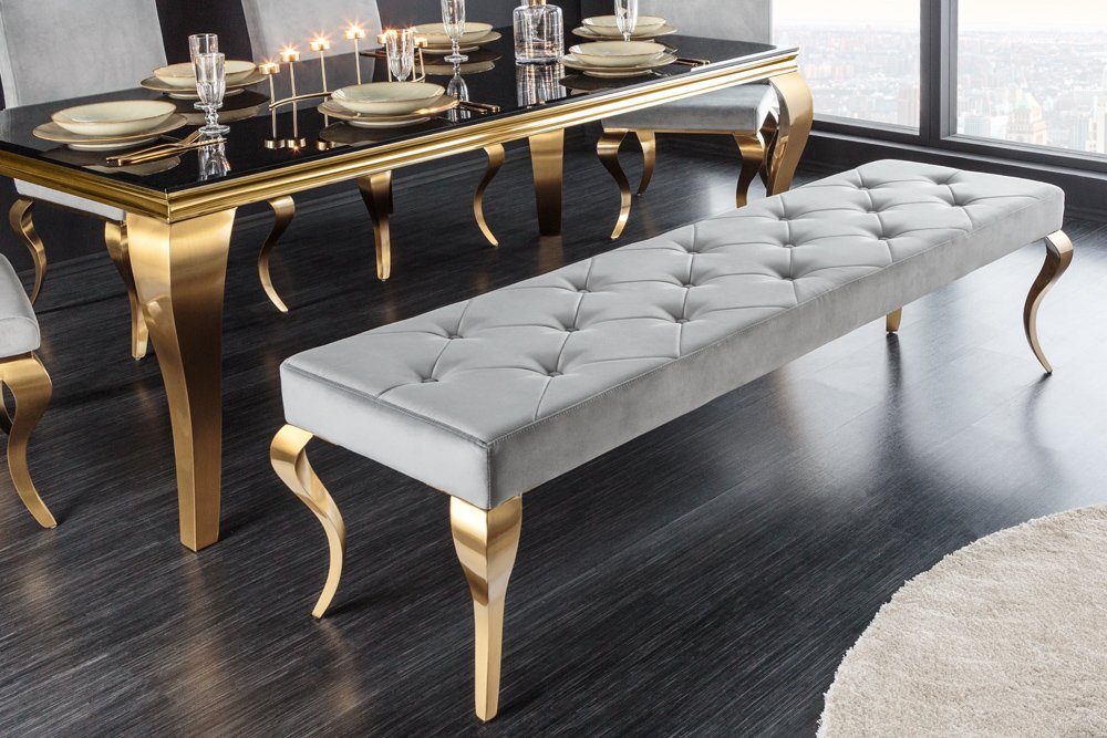 riess-ambiente Sitzbank MODERN BAROCK 175cm grau / gold (Einzelartikel, 1-S günstig online kaufen