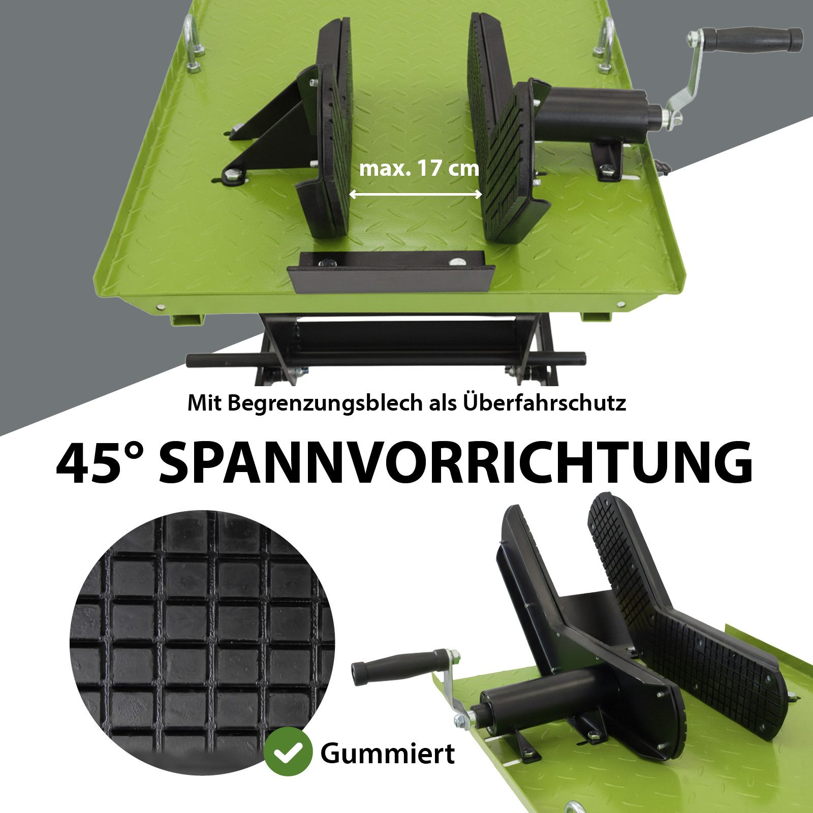 TRUTZHOLM Hydraulikheber Motorradhebebühne hydraulisch 450 kg Extra-Breit 68 cm Heber, Extra-Breit 68 cm für große Motorräder, abnehmbare Auffahrrampe