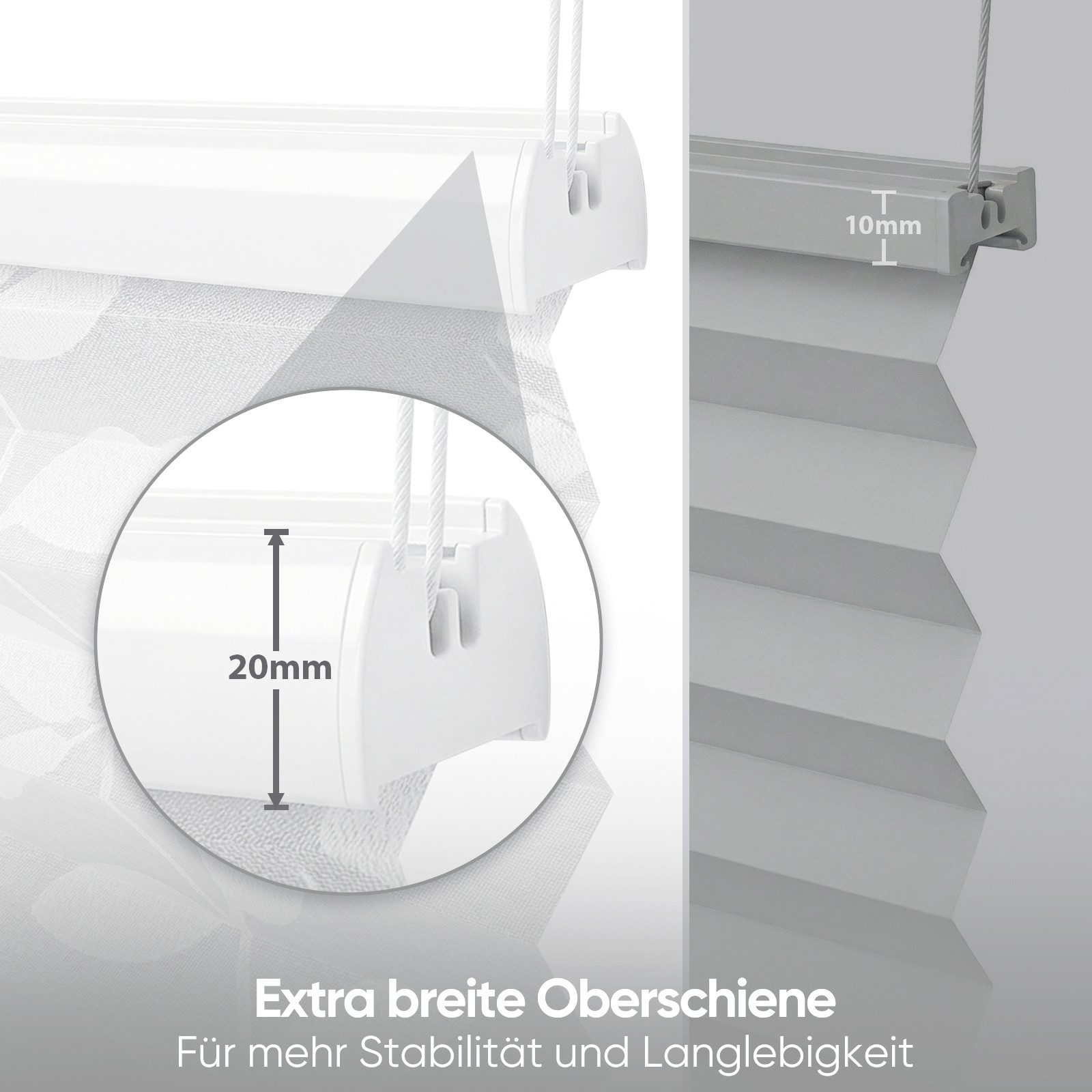 Sekey Plissee Plissee ohne Bohren – Klemmfix Fenster Plissee verstellbarer Spannung, freihängend, Klemmfix, 4 Schnurspanner zur Anpassung, verstärkten 1,5 cm Al – Bild 5 von 5