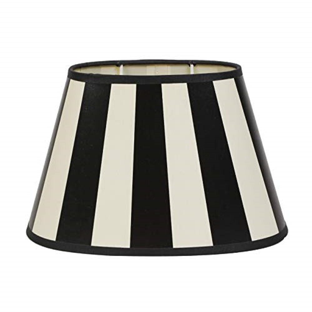 AMBIENTE-LEBENSART.DE Lampenschirm Lampenschirm oval schwarz-weiß gestreift günstig online kaufen