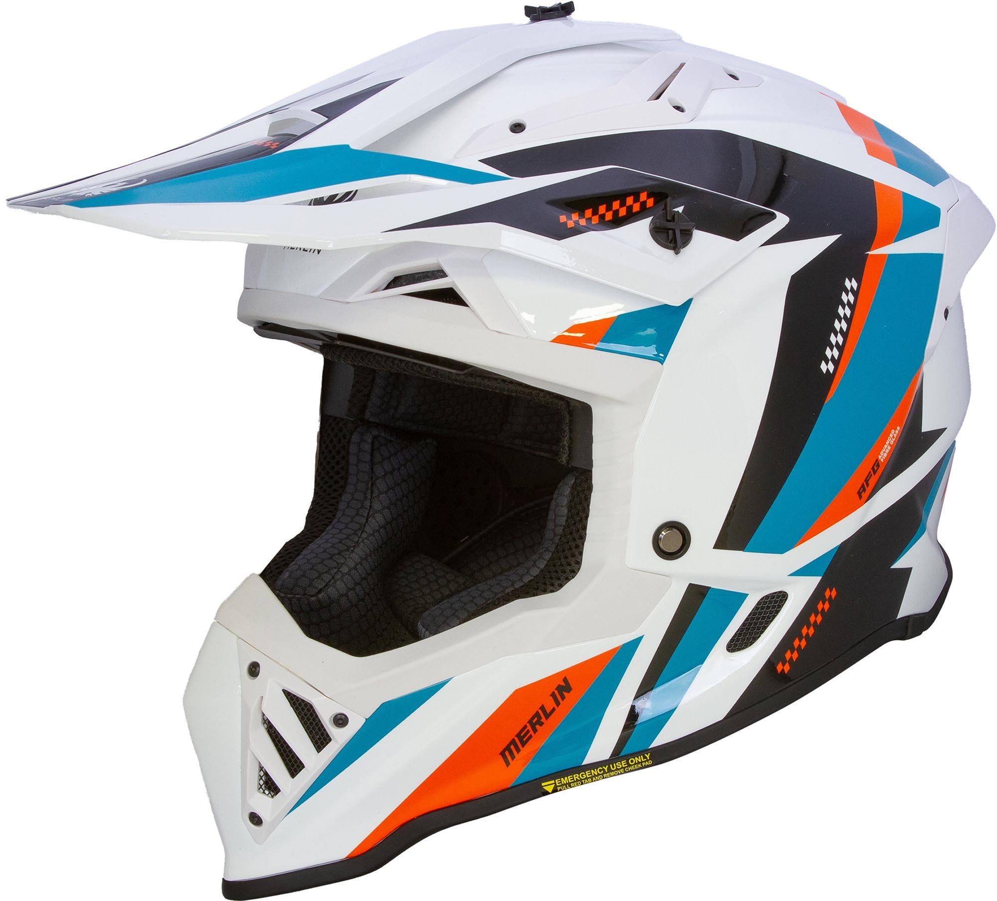 Merlin Motocrosshelm Recon Gravel Motocross Helm, Notfallsystem-Polsterung (EQRS)