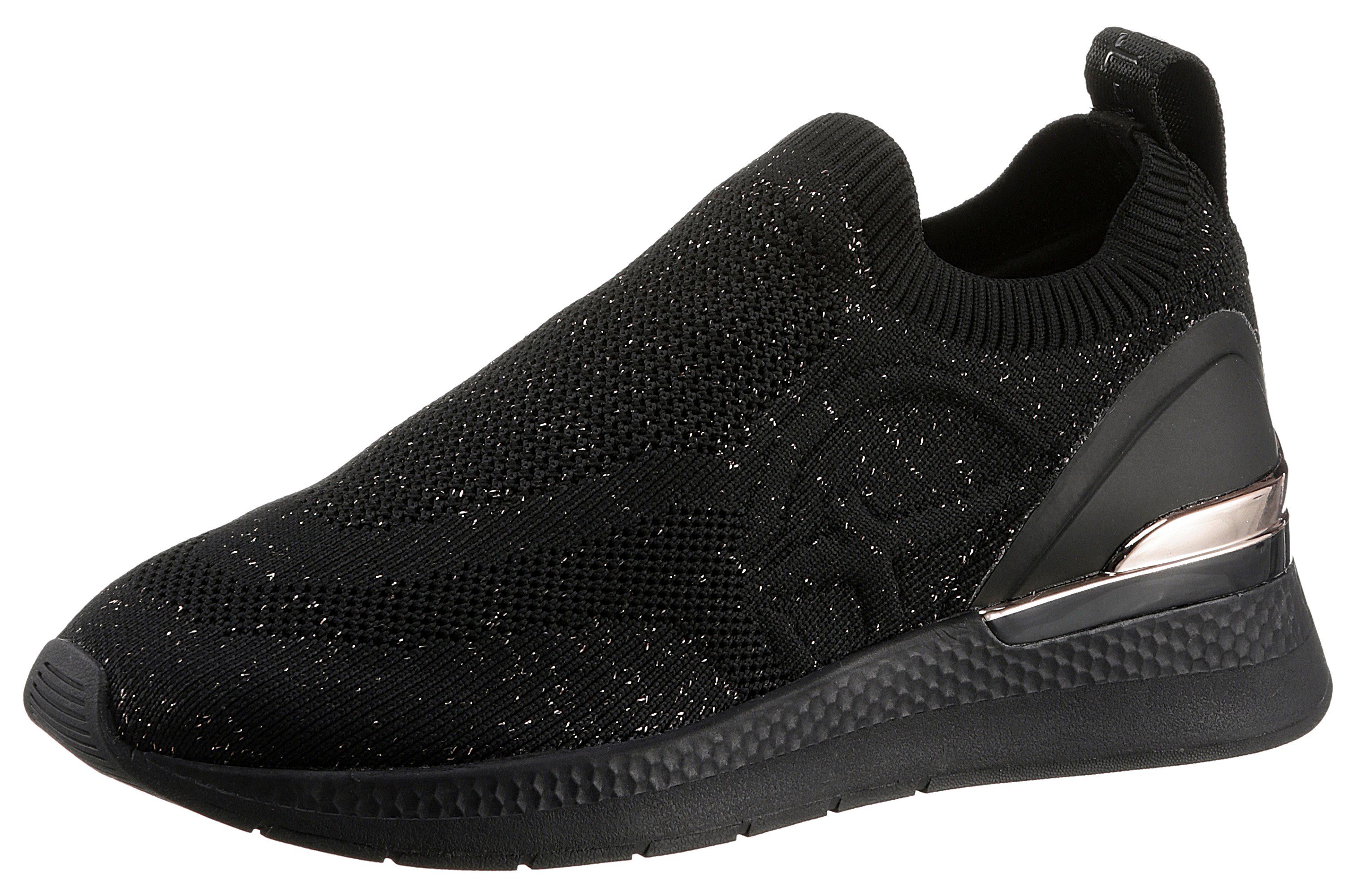 Tamaris Slip-On Sneaker mit Wechselfußbett schwarz-roségoldfarben | Slipper