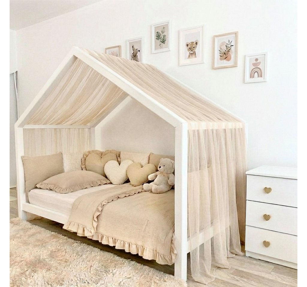 Baby Fancyroom Betthimmel Premium Hausbett Himmel aus Tüll, Betthimmel für Kinderbett, Baldachin, gekräuselt