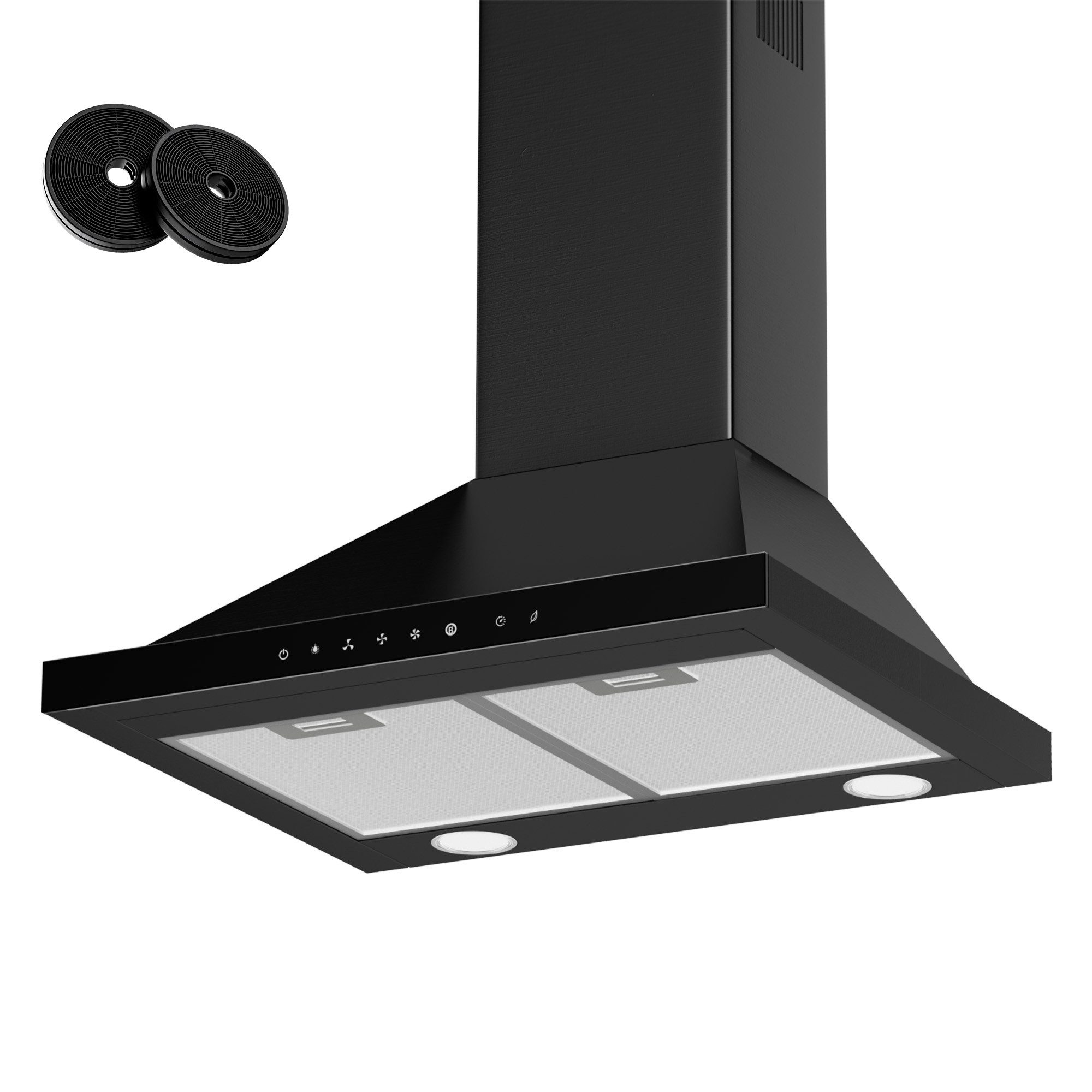 Levivo Wandhaube A+++ Dunstabzugshaube 60cm Umluft & Abluft mit 770 m³/h Aktivkohlefiltern, Fettfiltern, LED-Beleuchtung