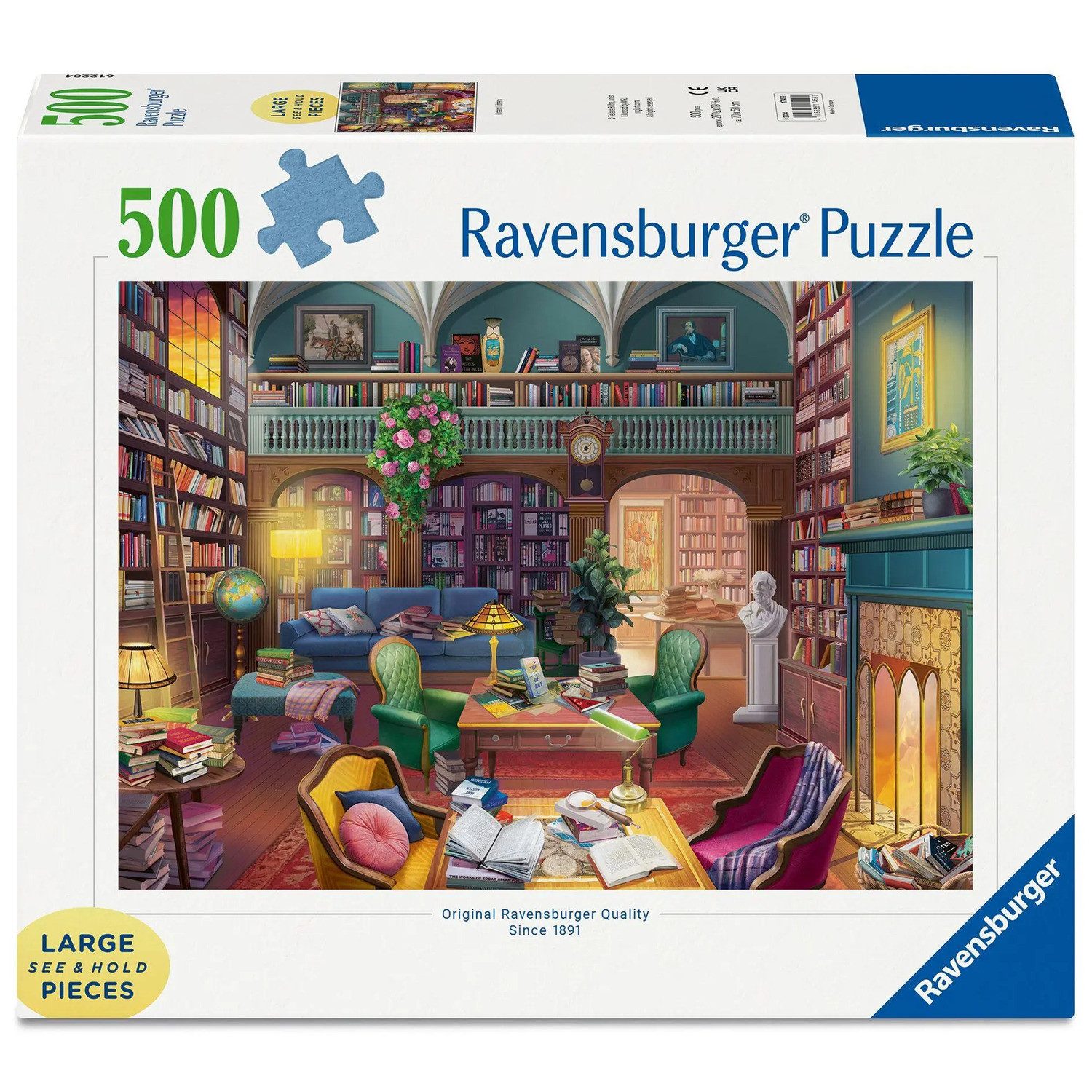 Ravensburger Puzzle Erwachsenenpuzzle 500 Large Pieces - Magische Bücherwelt, 500 Puzzleteile
