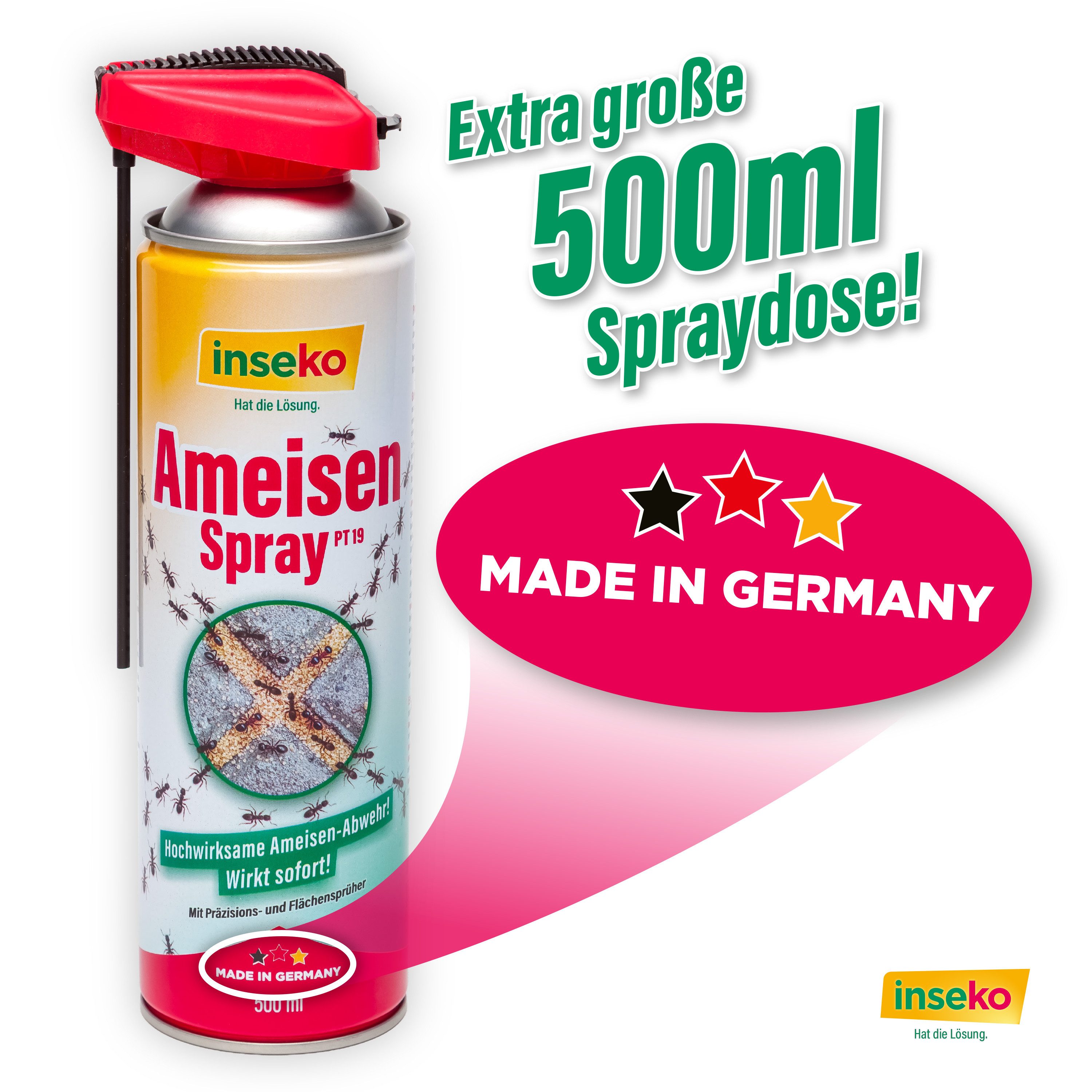 Inseko Insektenspray 1x inseko Ameisenspray 500 ml - effektive Sofortwirkung (PT19), 1-St., gegen Ameisen und Ameisennester – Bild 4 von 5