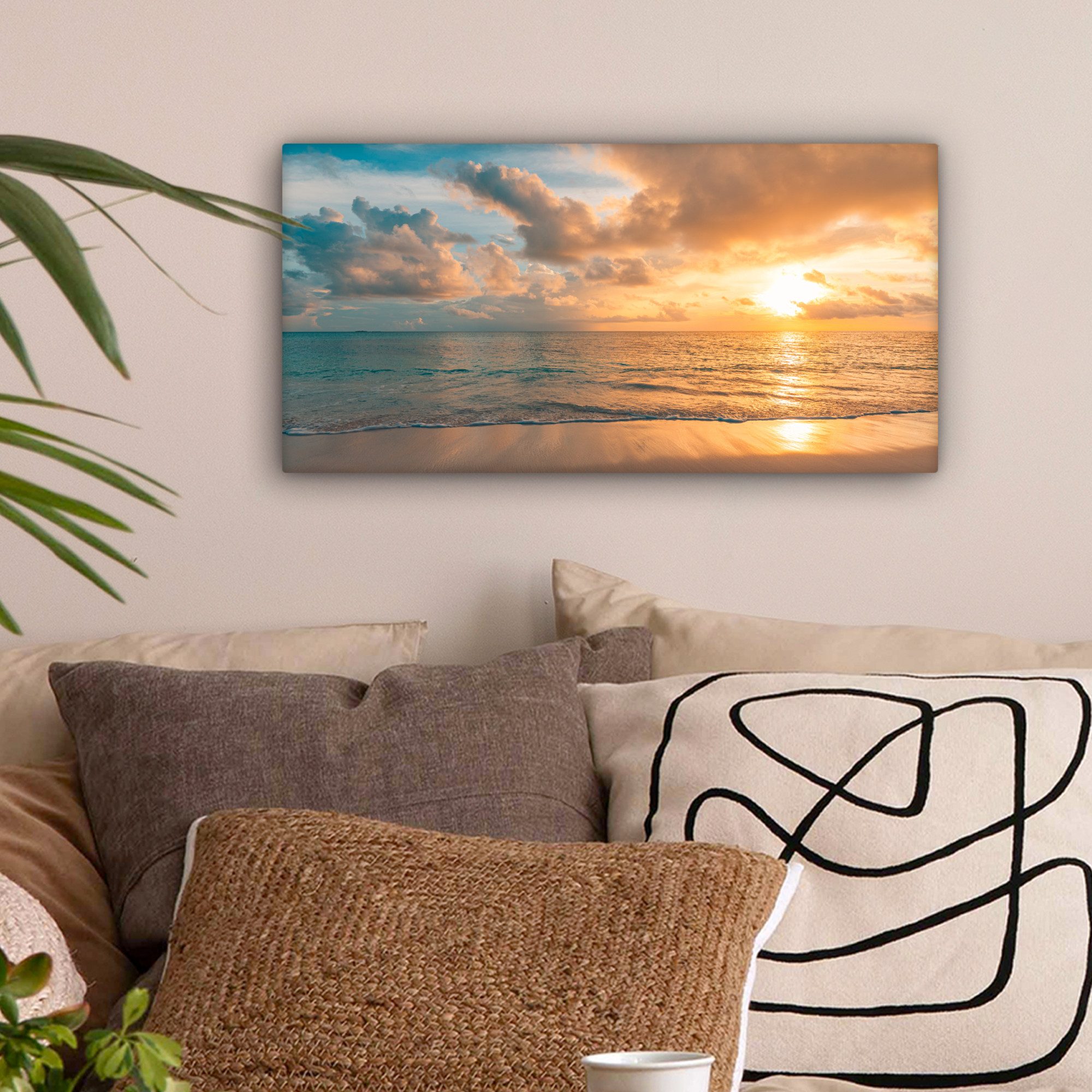 OneMillionCanvasses® Leinwandbild Panorama Strand - Sommer günstig online kaufen
