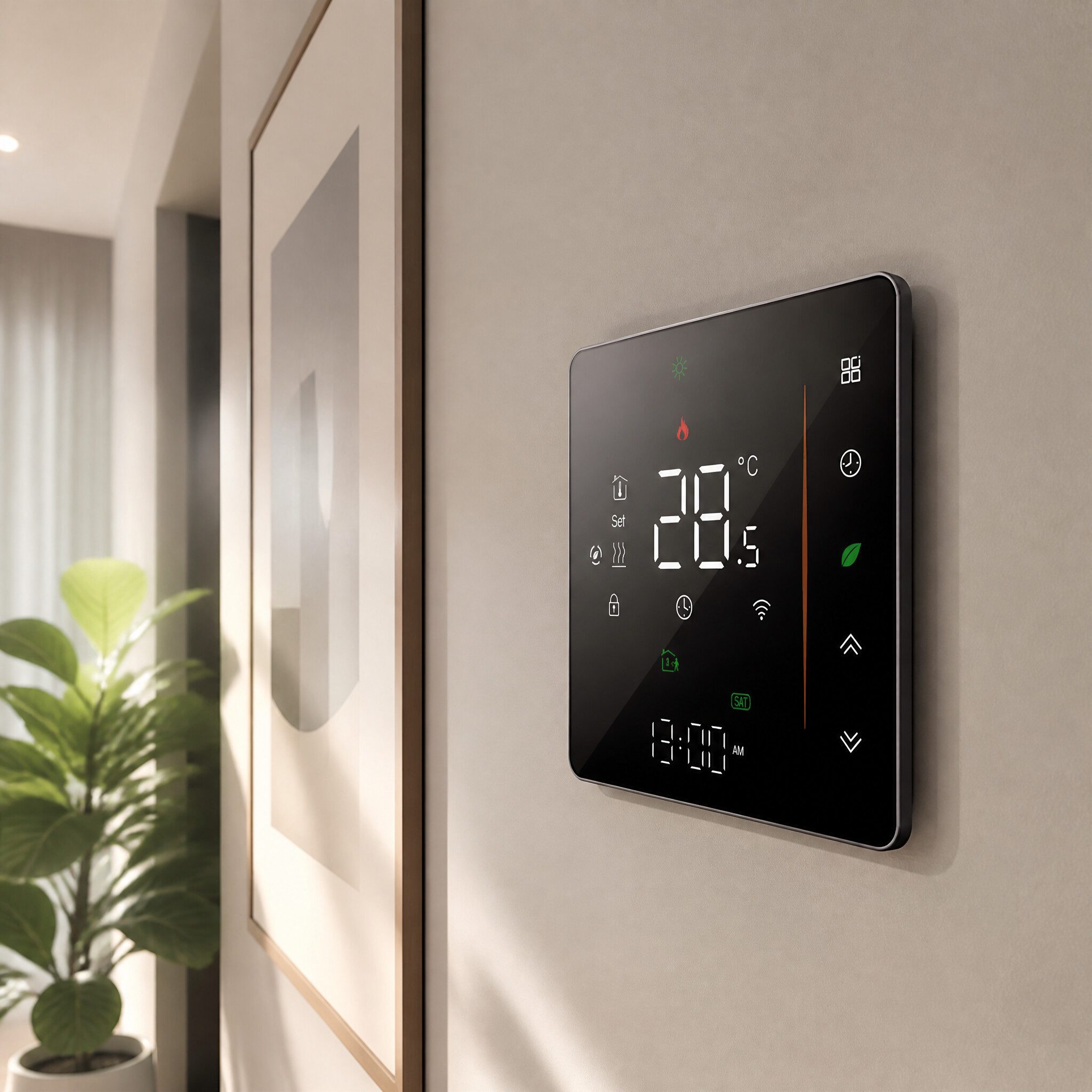 GARRYFIZH Raumthermostat Raumthermostat,Raumthermostat Fußbodenheizung Raumthermostat Digital, Fernsteuerung per App Programmierbare Einstellungen