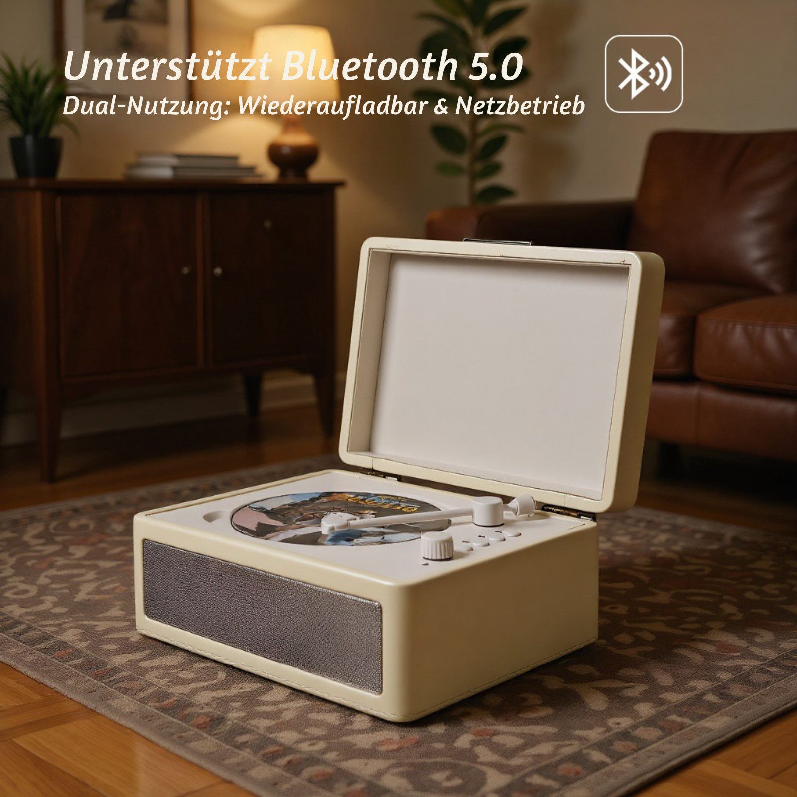 Tekoo Tragbarer CD-Player Bluetooth mit Akku, Sanyo Laser & USB CD-Player (Bluetooth, Bluetooth 5.0, Sanyo Laser-Einheit, AUX-Eingang/Ausgang)