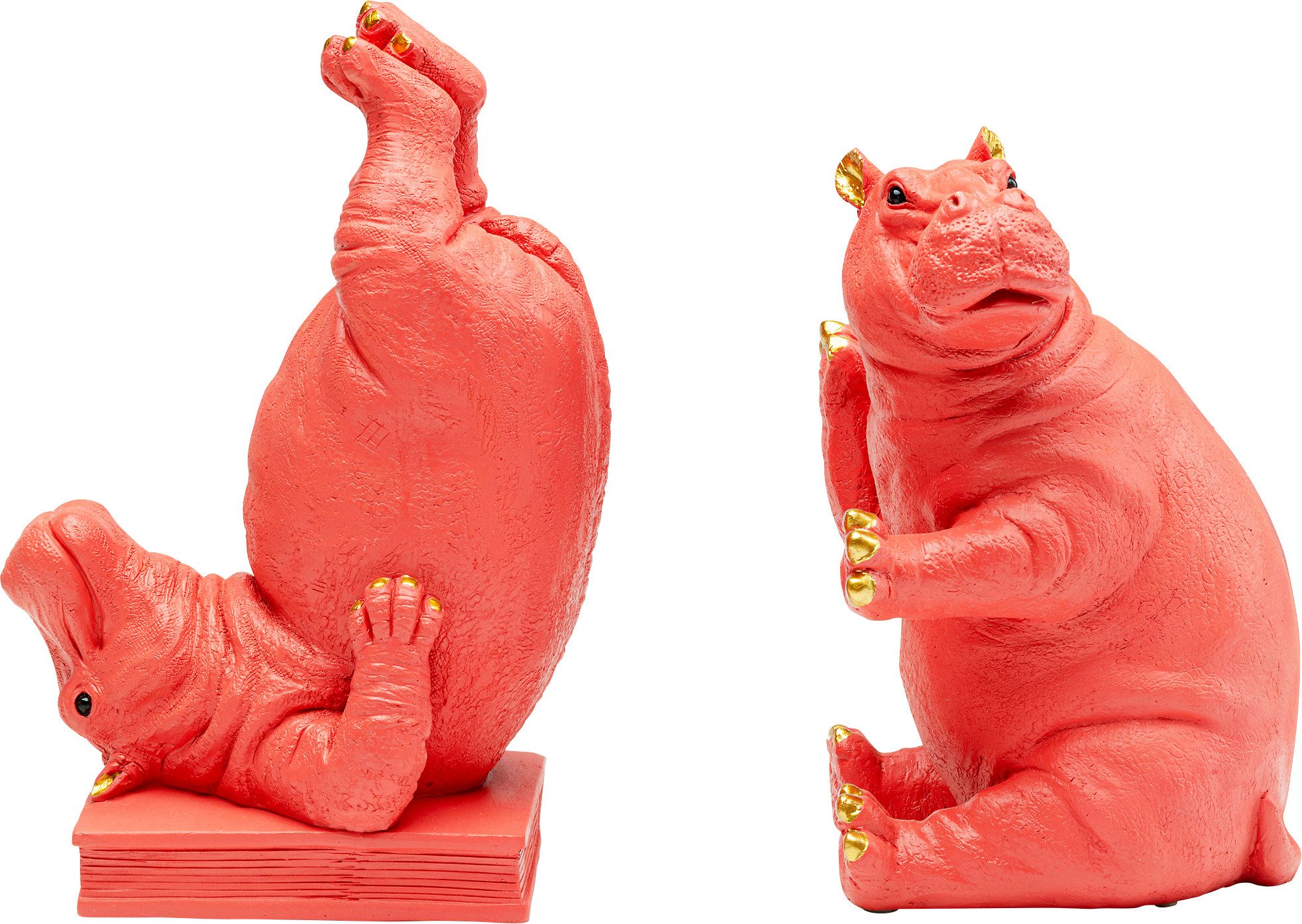 Kare Design Buchstütze Hippo Pink (Set, 2 St), aus Polyresin