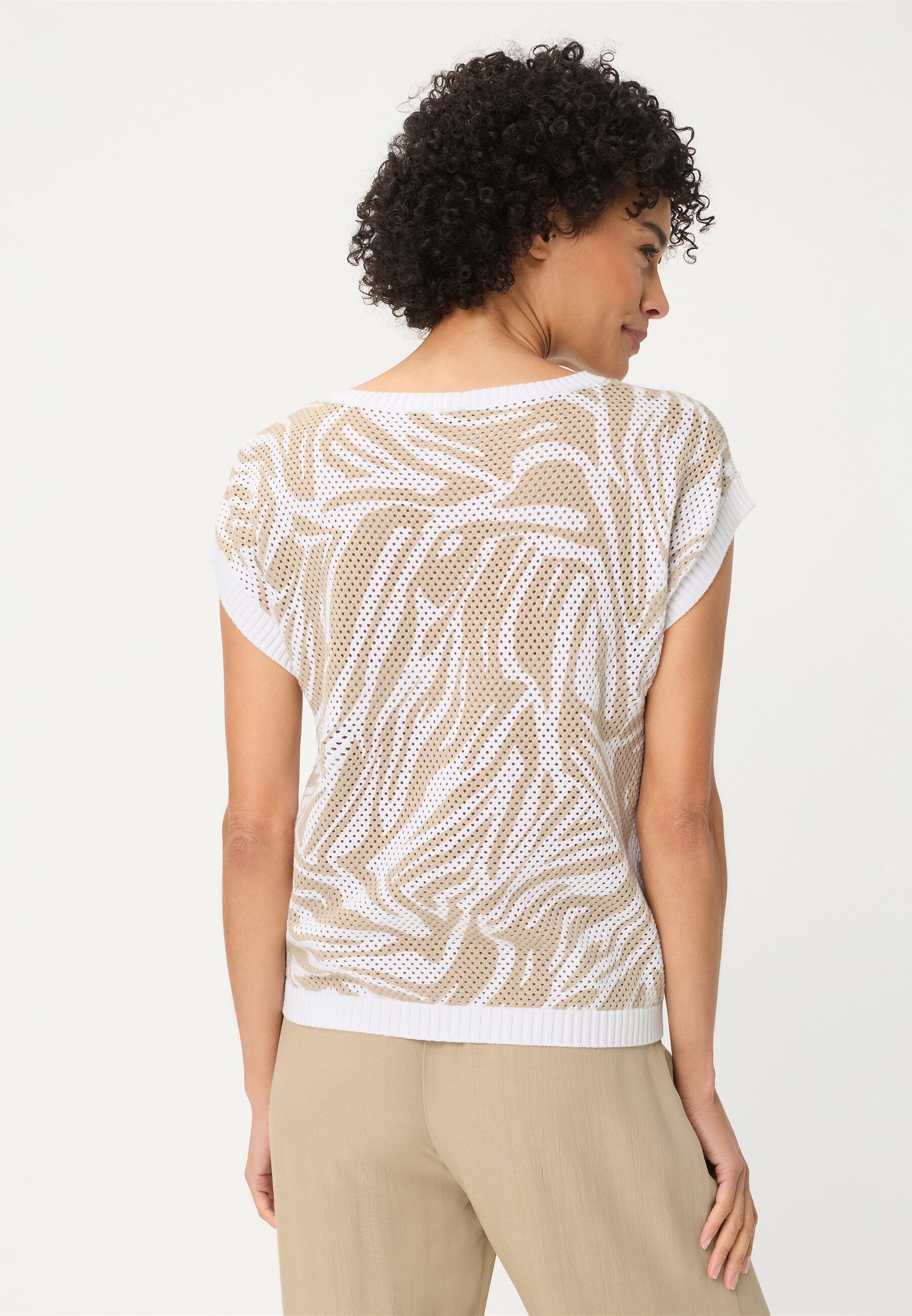 Olsen Strickpullover Pullover mit Allover-Dessin mit Allover-Dessin