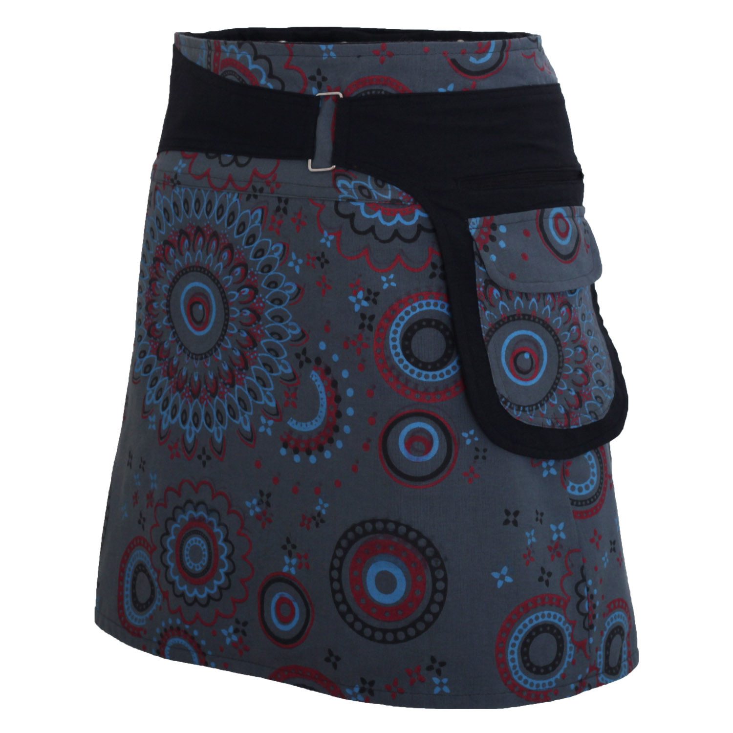 PUREWONDER Wickelrock Wickelrock aus bunt bedruckter Baumwolle, Nr. 112 Gra günstig online kaufen