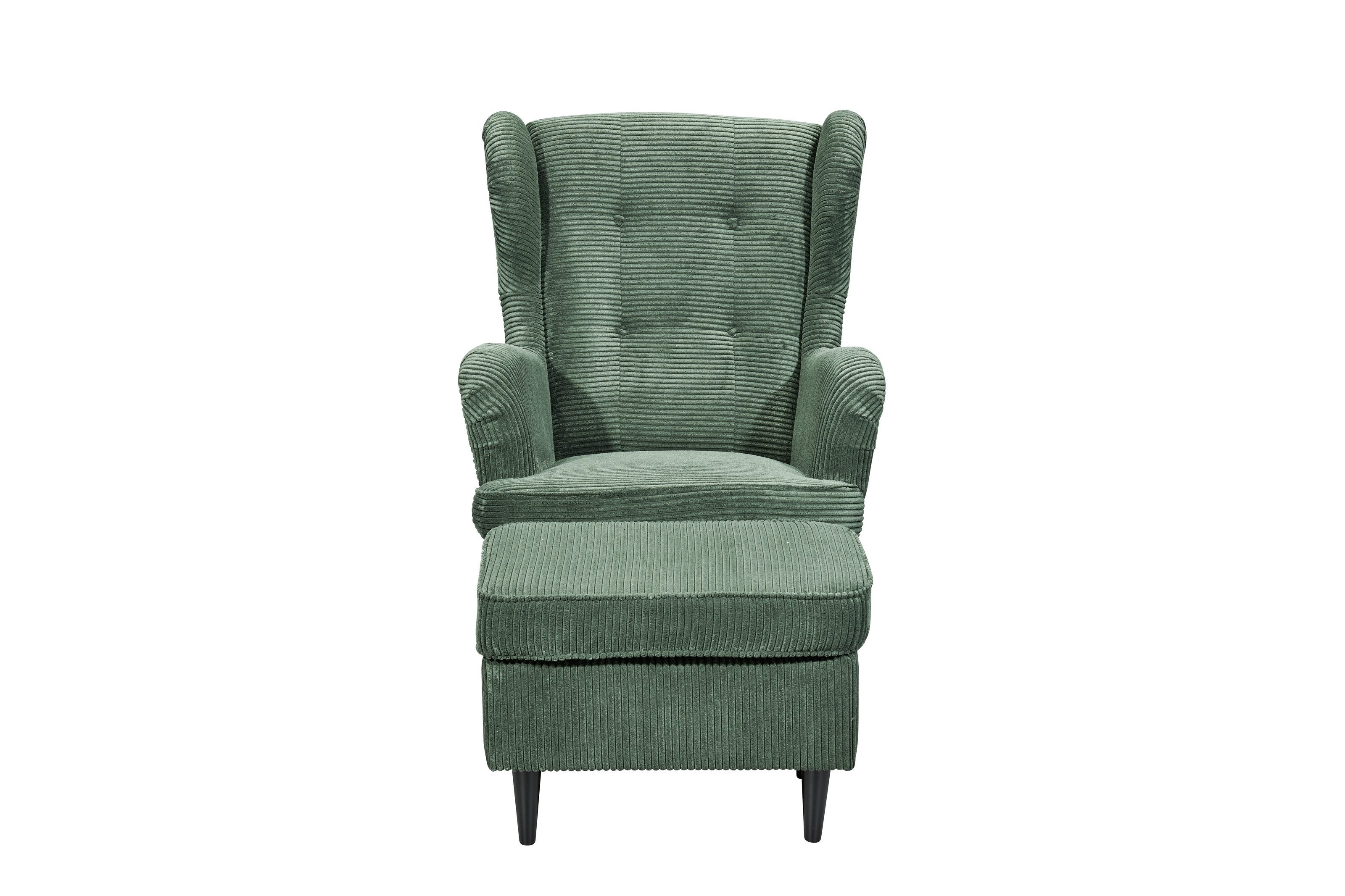 freiraum Ohrensessel OSKAR (Sessel und Hocker), (Sessel und Hocker) in winter moss - 78x102x98 (BxHxT)