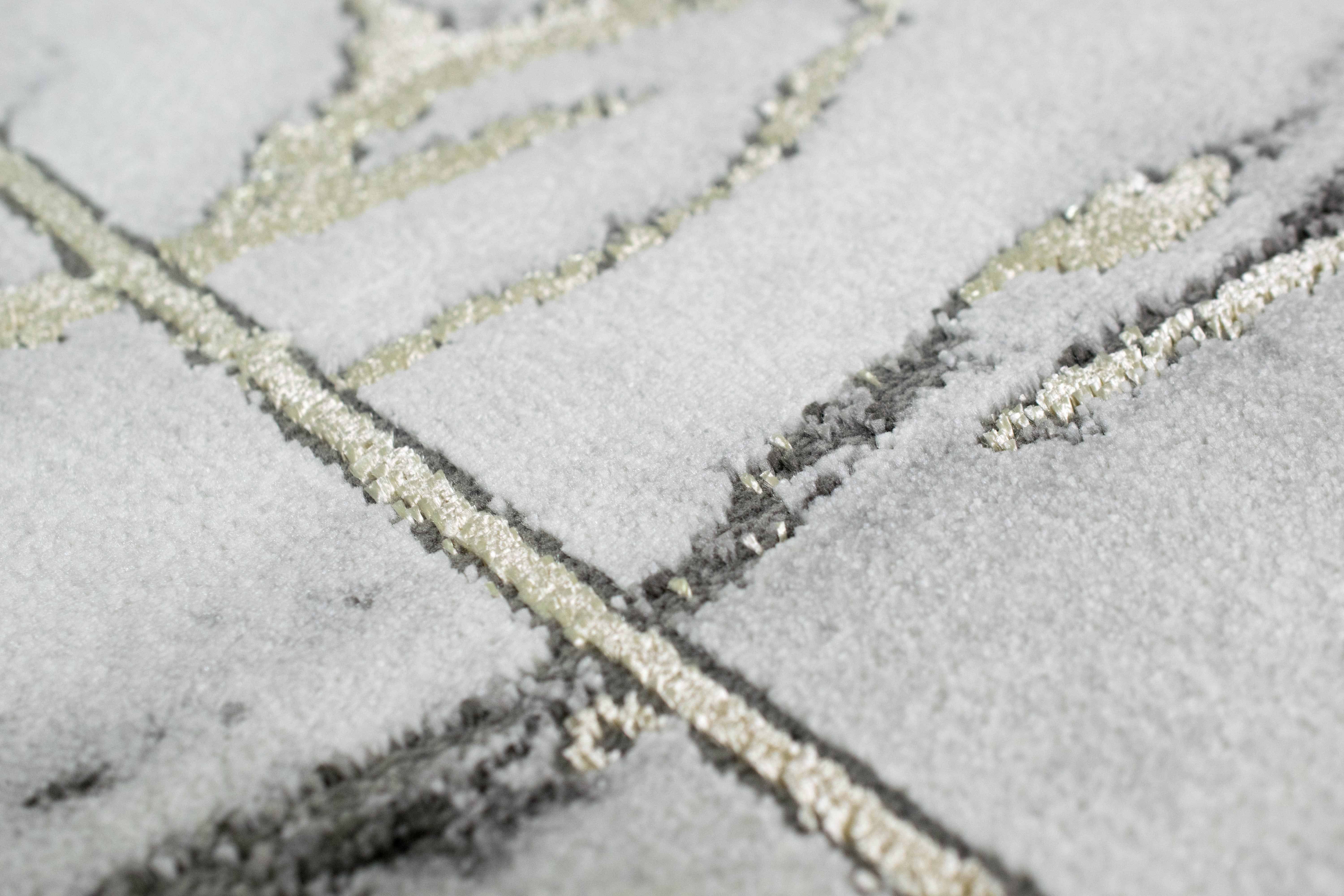 TeppichHome24 Teppich Teppich Wohnzimmer Marmor Optik in grau gold, rechtec günstig online kaufen