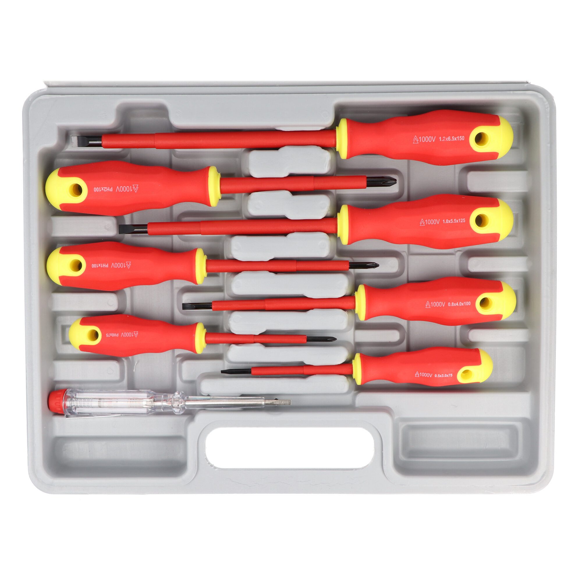 fixPOINT Bit-Set Elektro-Schraubendreher-Satz 8 teilig inklusive Phasenprüfer