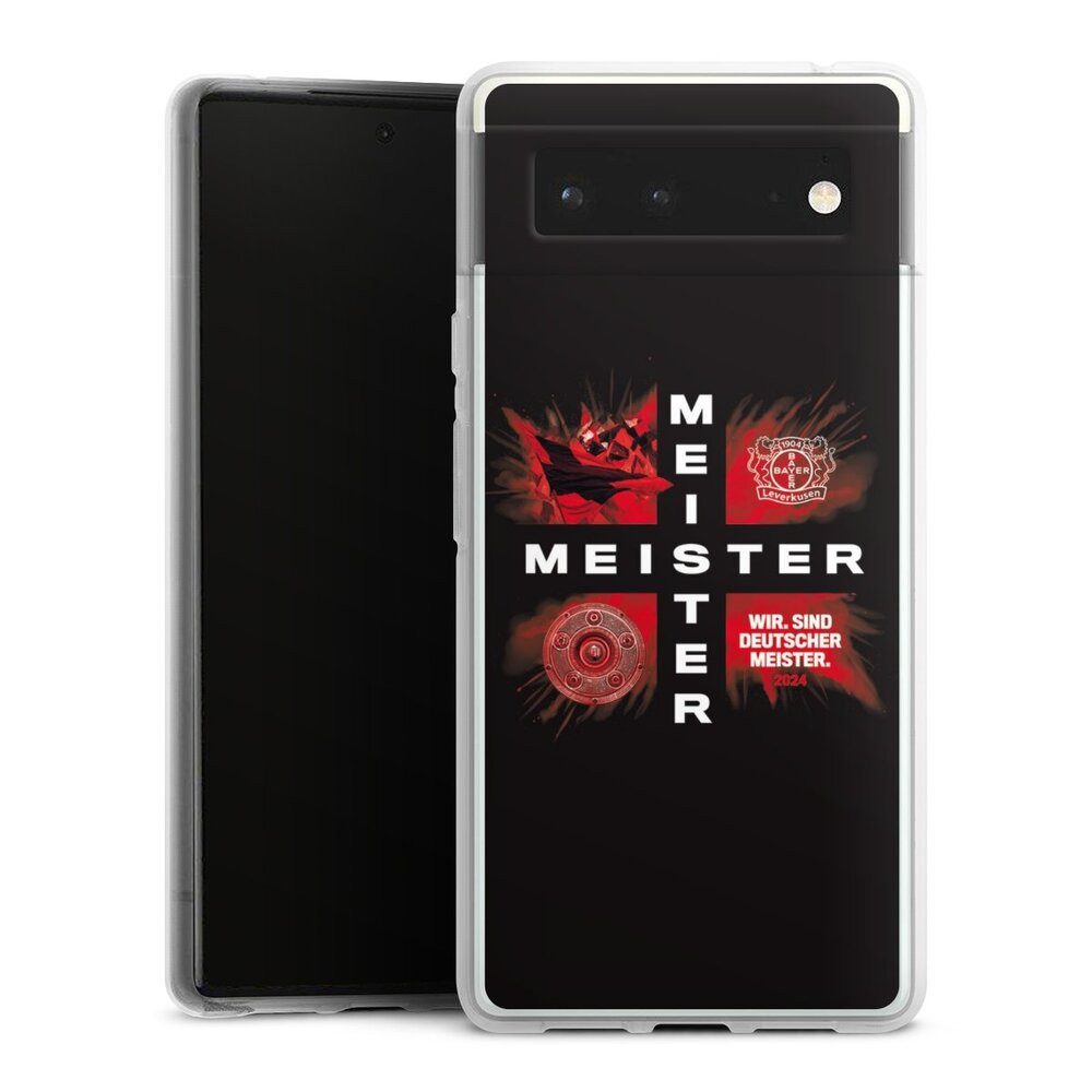 DeinDesign Handyhülle Bayer 04 Leverkusen Meister Offizielles Lizenzprodukt, Google Pixel 6 Silikon Hülle Bumper Case Handy Schutzhülle