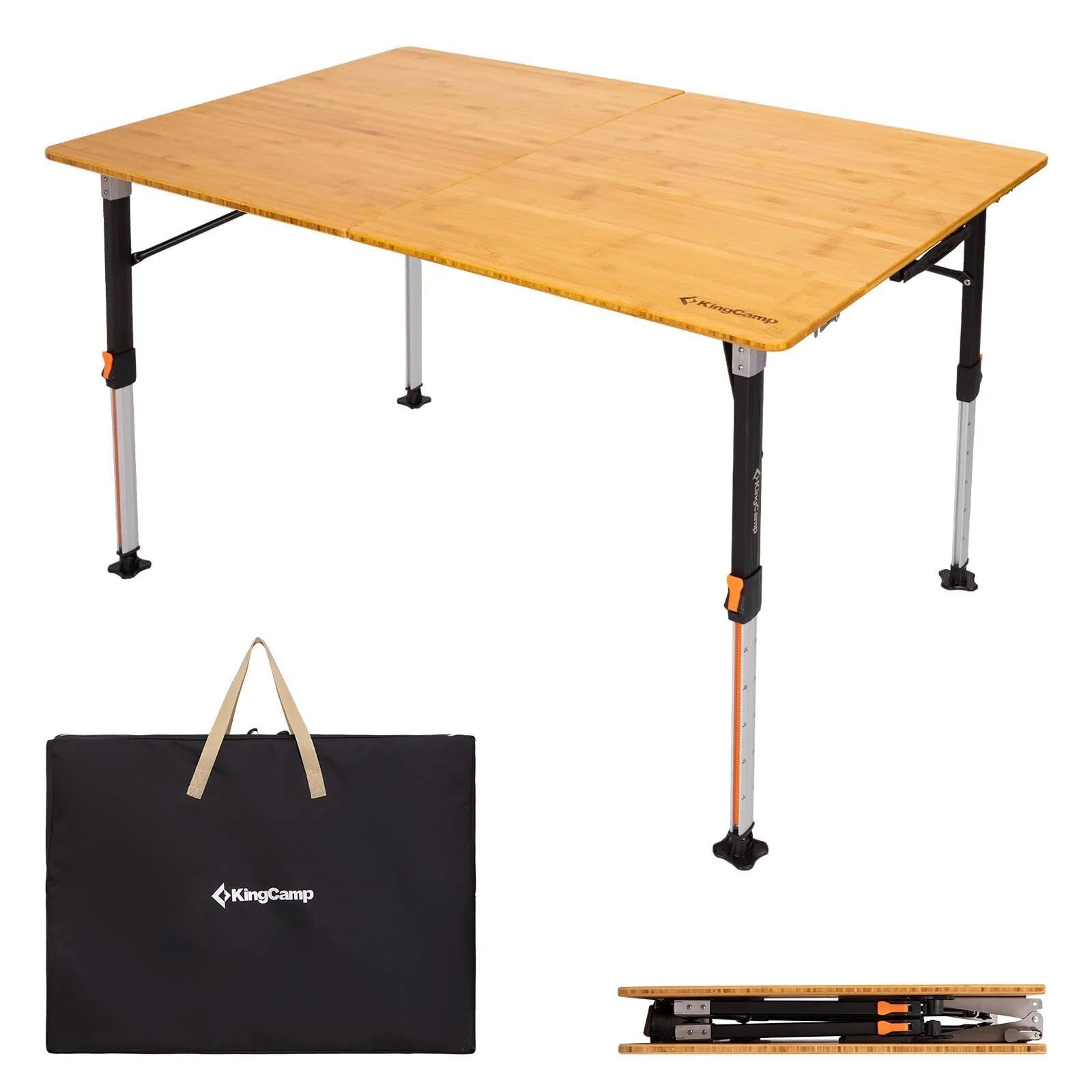 KingCamp Campingtisch Bambus Campingtisch Woboo XL Camping - Falttisch K