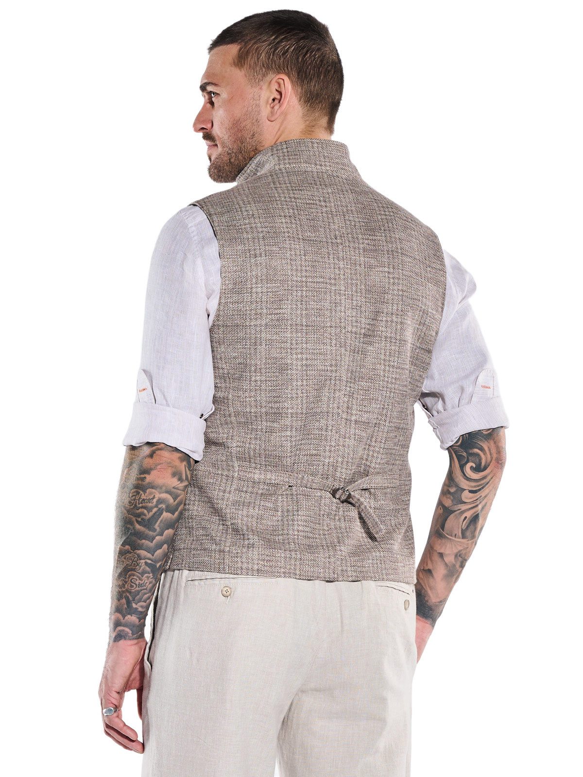 emilio adani Anzugweste Herren Sakko-Weste mit Reißverschluss, Dunkelbraun