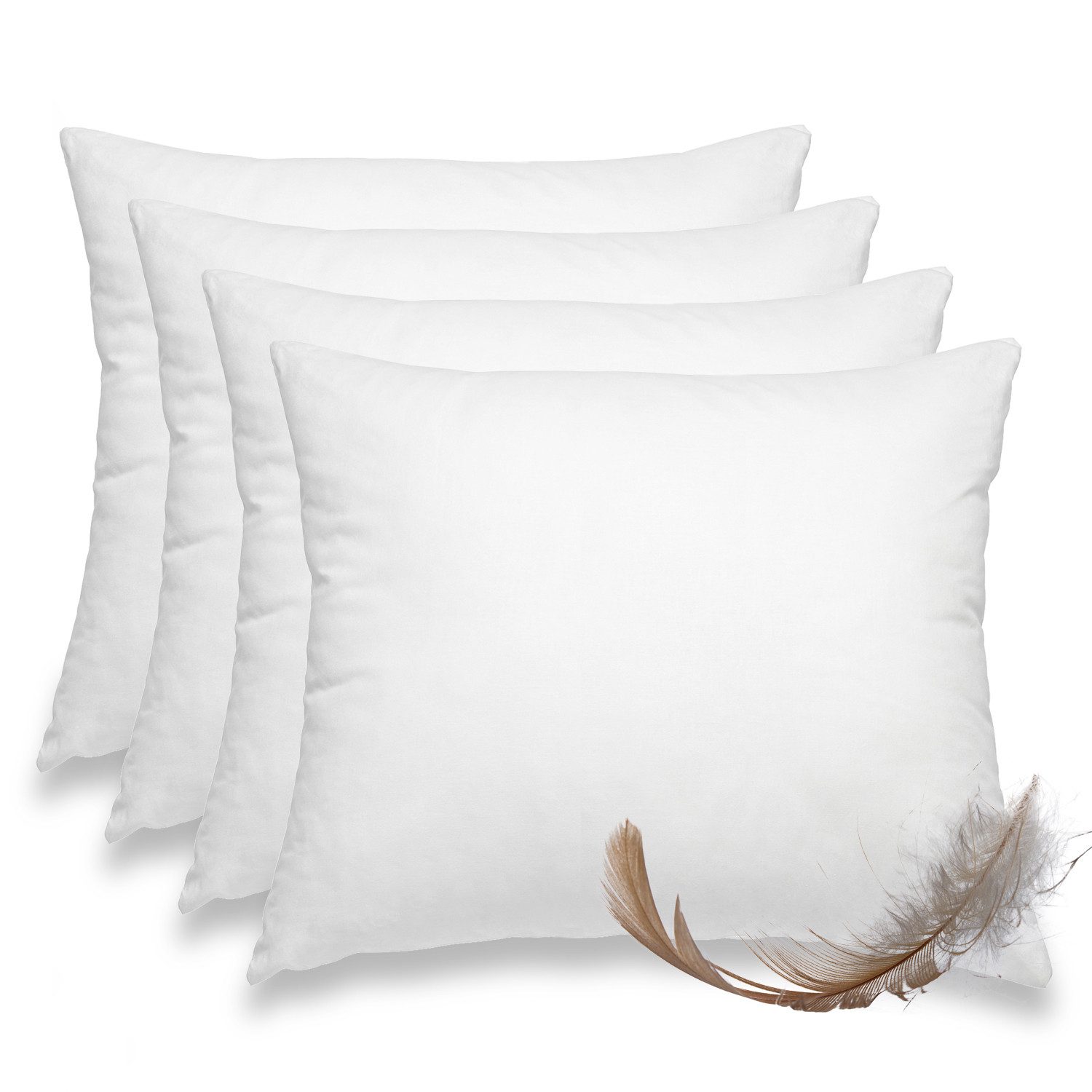 wometo Federkissen 4er Pack, 40x50 cm, Füllung: Federn, Bezug: Baumwolle, 4er Set, OEKO-TEX®, Kissenfüllung Bezug Baumwolle & 100% Federn