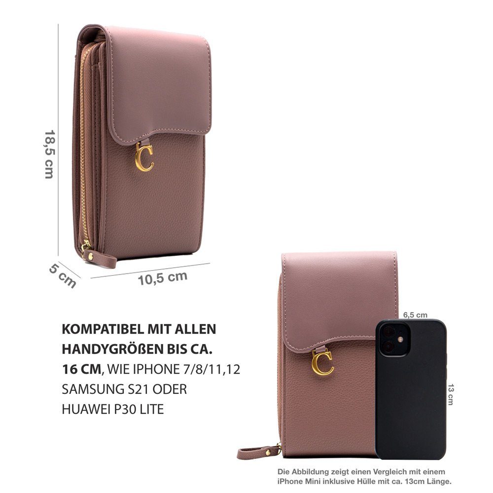 FITSU Umhängetasche Handytasche zum Umhängen, Damen Schultertasche, Umhängetasche, Handytasche mit Geldbörse und abnehmbaren Umhängeriemen