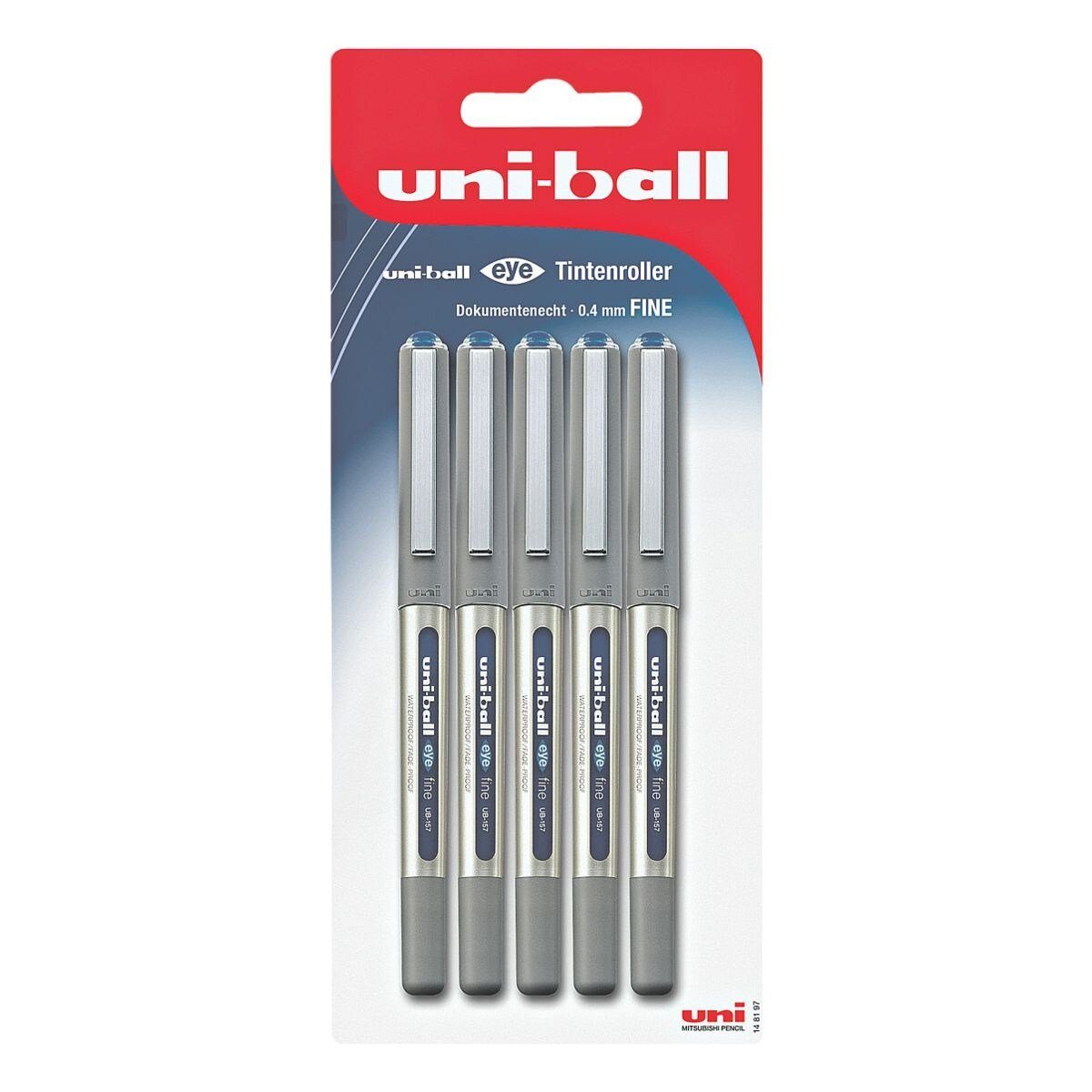 uni-ball Tintenroller eye fine, (5-tlg), Strichstärke: 0,4 mm