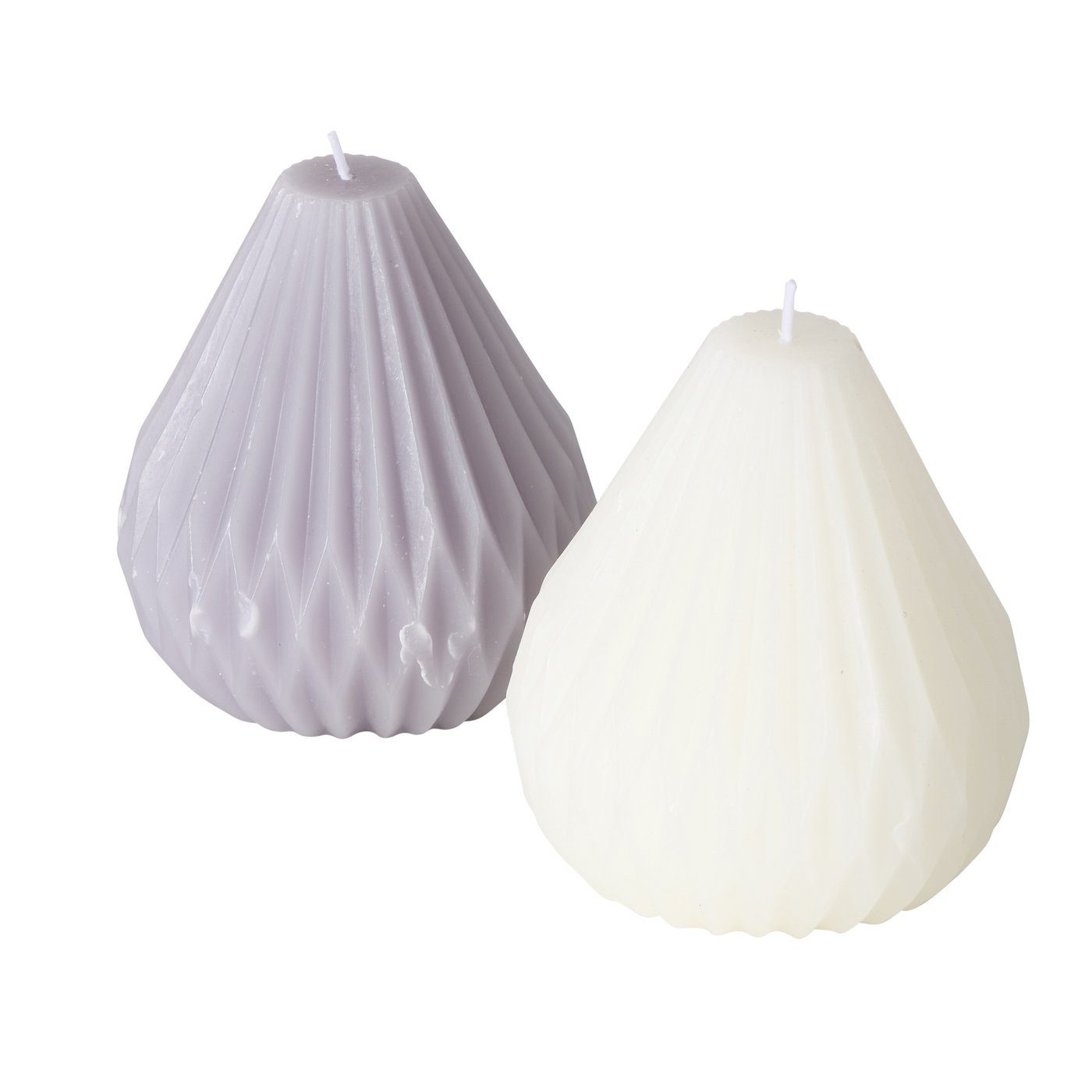 BOLTZE Stumpenkerze Kerze Origami Bold, 1 Stück, 11 cm hoch, Cremeweiß oder Grau