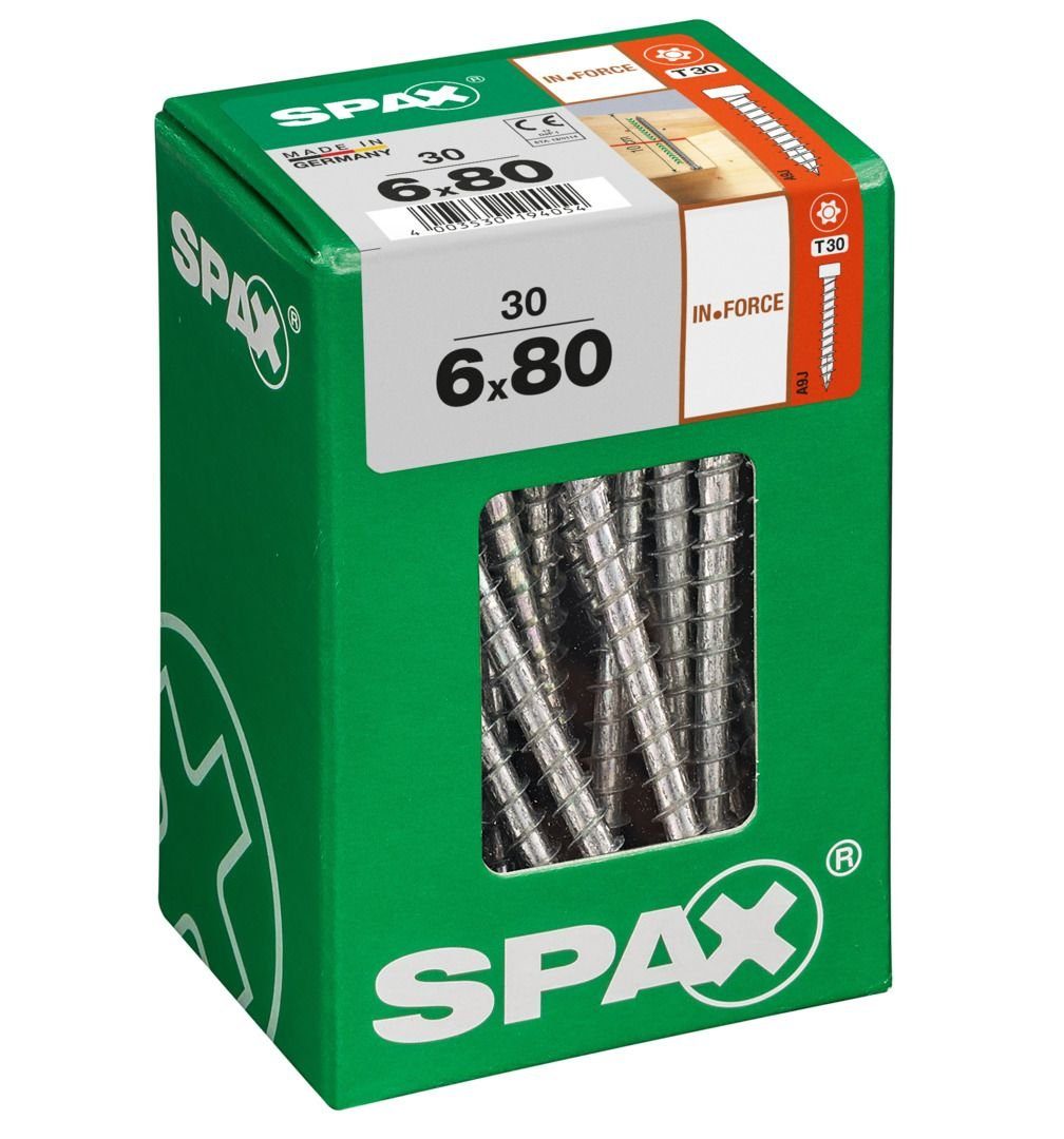SPAX Holzbauschraube mm x Holzbauschrauben - 30 30 TX Spax Stk. 80 6.0