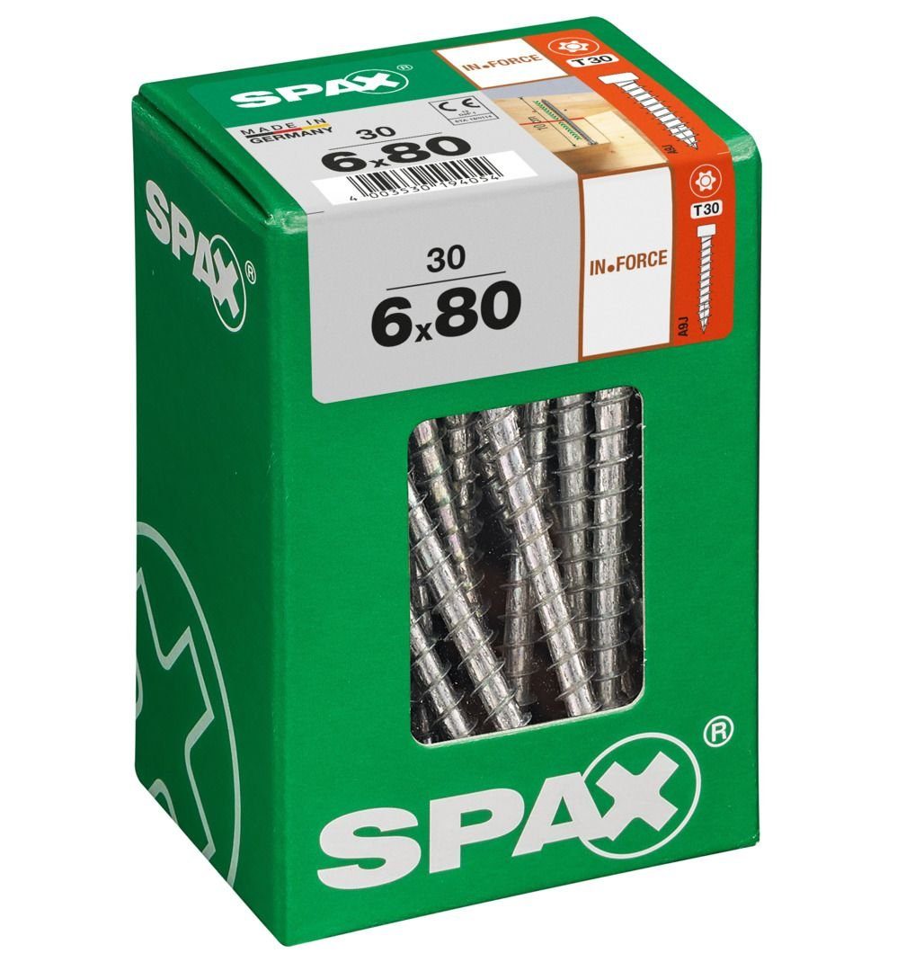SPAX Holzbauschraube Spax Holzbauschrauben 6.0 x 80 mm TX 30 - 30 Stk.