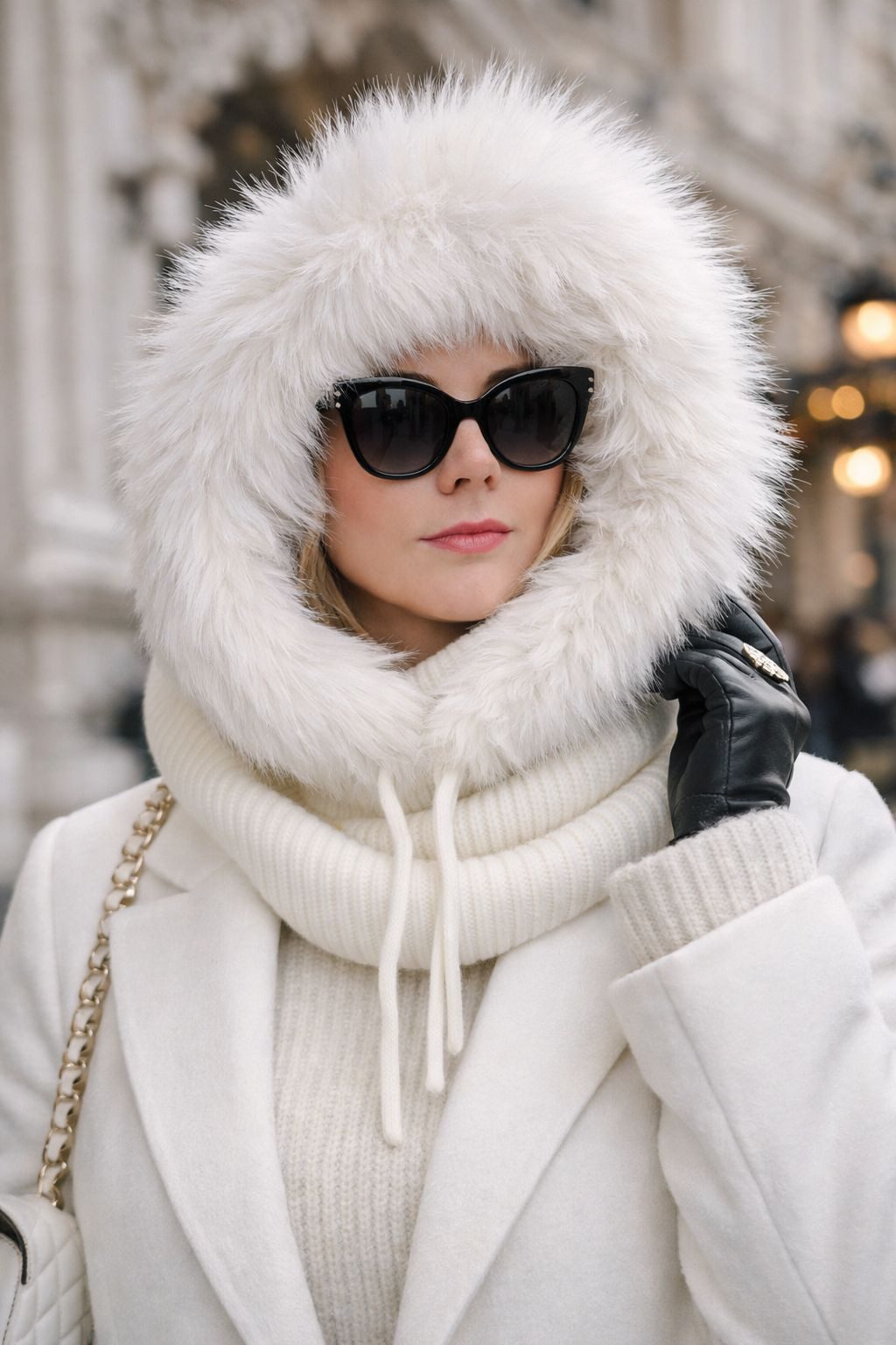 soma Modeschal Kapuzenschal Damen&Herren mit Kunstfell Winter Schal mit Kapuze Beige, (Set, 1-St. Schal mit Mütze), Kapuzenkragen mit Bindeband Weich gefüttert,winddicht – Winter Schal