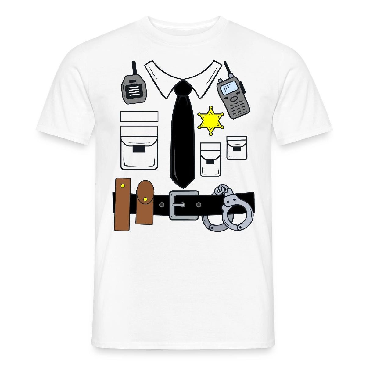 T-Shirt Polizei Kostüm Karneval Männer T-Shirt