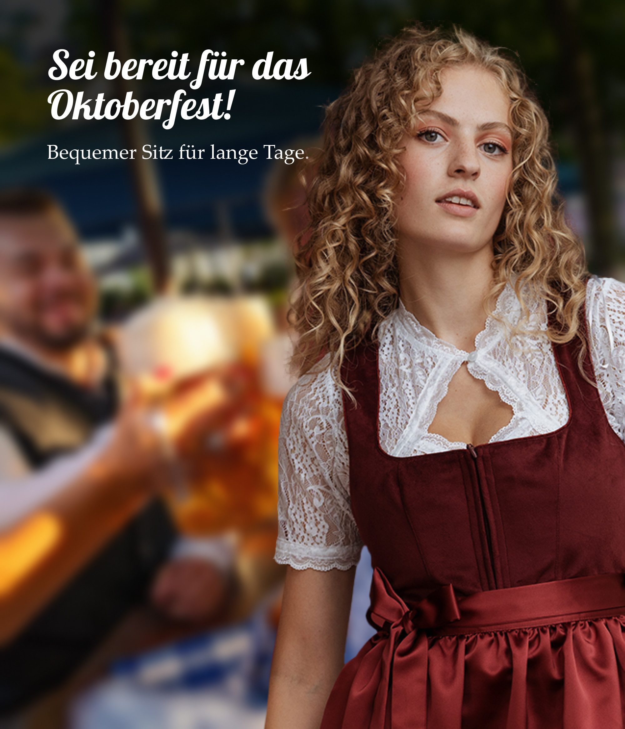HOFGLANZ Dirndl Dirndl Damen Samt rot, günstig online kaufen