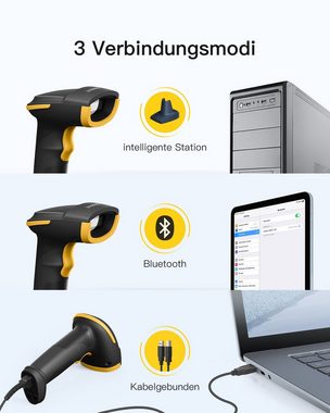 Inateck Inateck 2D Barcode Scanner, 2.4Ghz Intelligente Station Handscanner