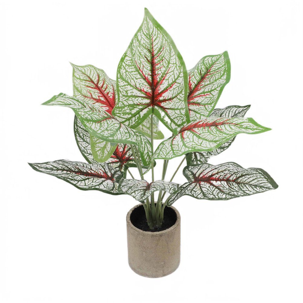 Kunstpflanze Künstliche Pflanzen, Simulation Grünes Blatt Pflanzen Topfpflanzen, Rouemi Rot