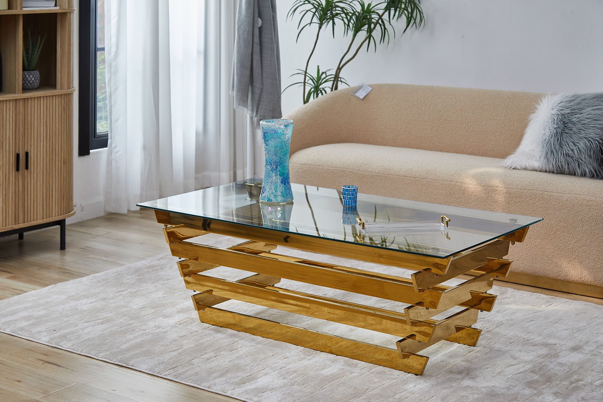 SalesFever Couchtisch Eleganter Tisch für Wohnzimmer, Edles Design-Gestell günstig online kaufen