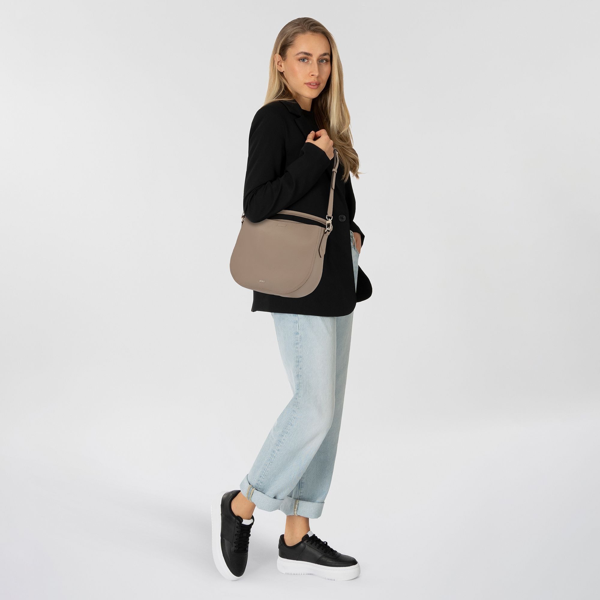 BOSS Schultertasche Lenah, Polyurethan