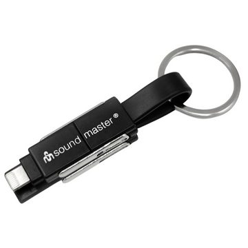 Soundmaster AD6SW 6-in-1 Universal Adapterkabel Schlüsselring iOS/Micro-USB/USB-C USB-Kabel, USB Adapterkabel, (14 cm), USB, USB-C, MicroUSB, Lightning