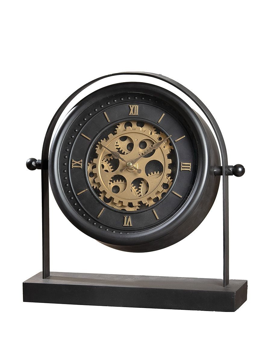 Tischuhr 'Angulo' mit einstellbarem Winkel und Zahnrädern Steampunk Industrial