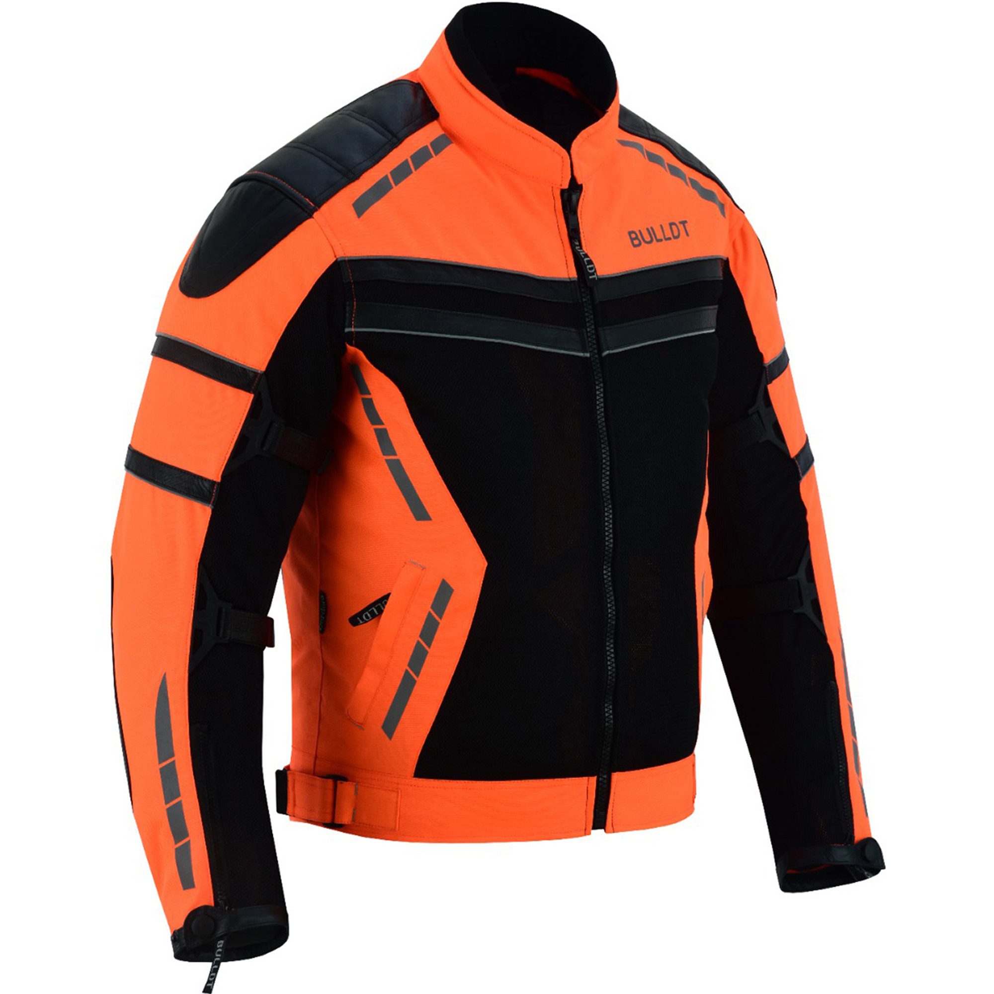 BULLDT Motorradjacke BLD323J (mit abnehmbare 4 Stück Protektoren) Sommer Jacke mit Mesh-Netz 360° Reflektoren & Zipper-Taschen