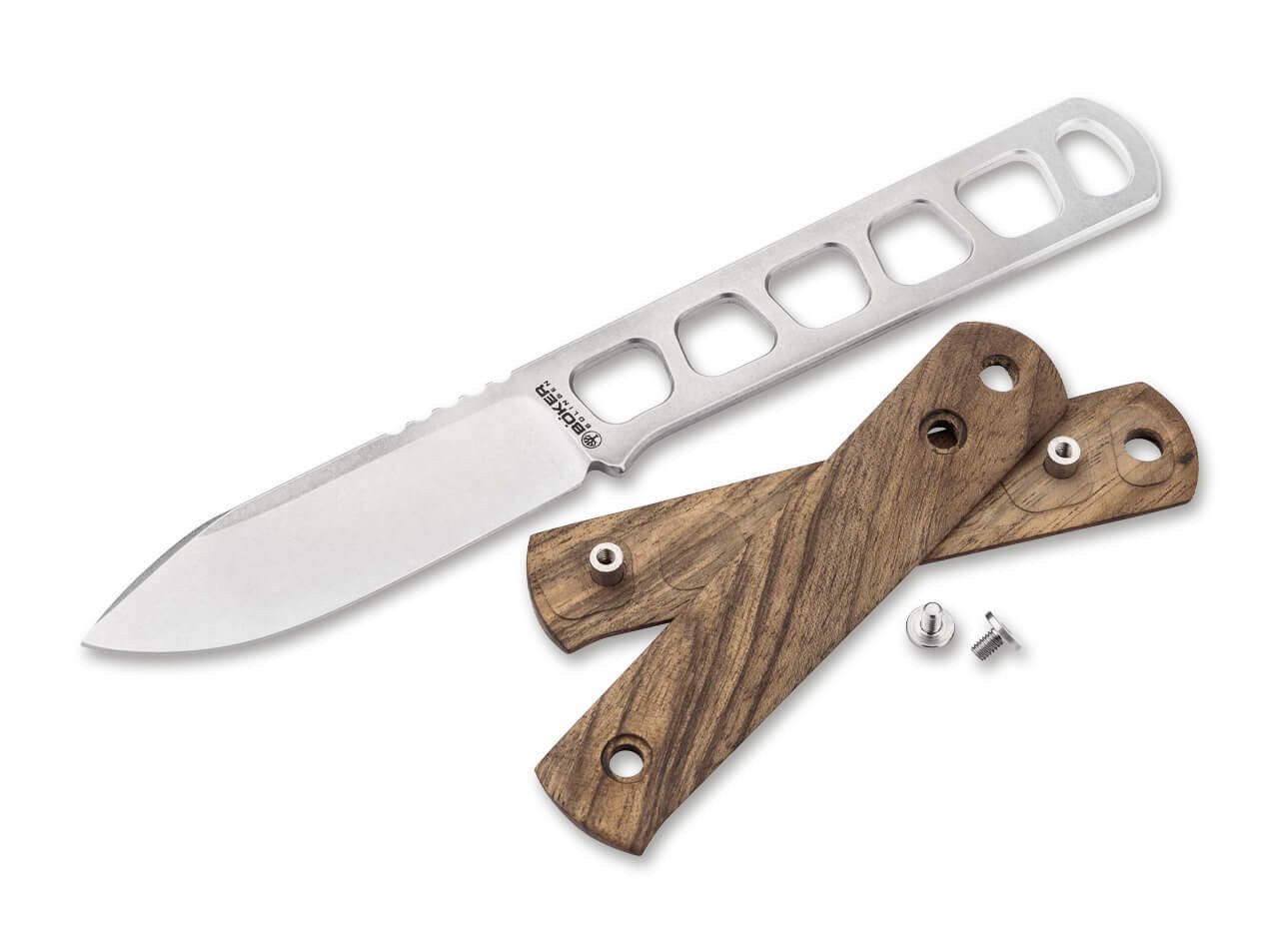 Böker Manufaktur Solingen Universalmesser Böker Manufaktur Solingen BFF Packlite Walnuss feststehendes Messer, (1 St), Scheide inklusive, Handarbeit