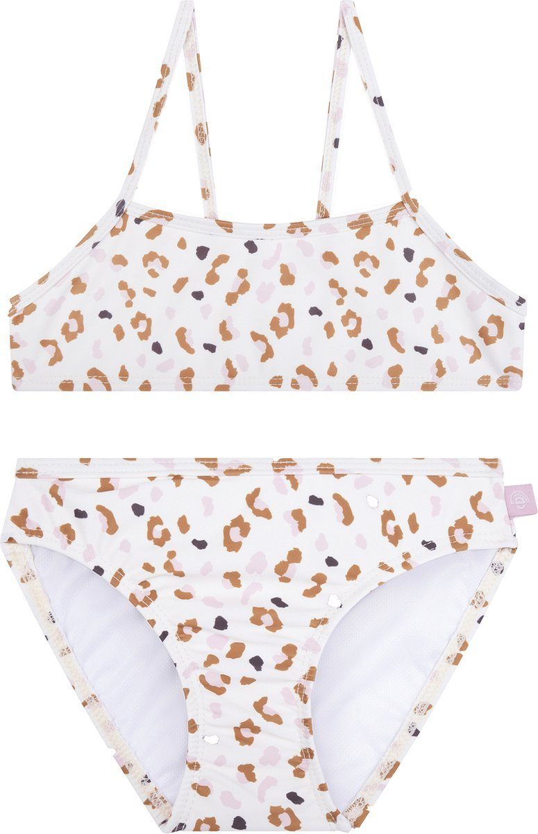 Swim Essentials Bandeau-Bikini Swim Essentials UV-Bikini, für Mädchen weiß/khaki Leoparden Muster