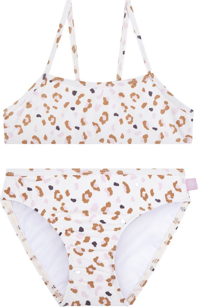 Swim Essentials Bandeau-Bikini Swim Essentials UV-Bikini, für Mädchen weiß/khaki Leoparden Muster