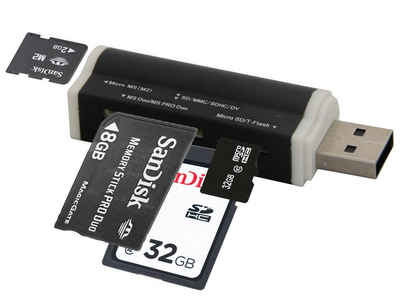 cofi1453 Speicherkartenleser »USB Kartenleser Cardreader für SD/Micro SD/M2/M2PRODUO USB Kartenlesergerät Multi Adapter Schwarz«