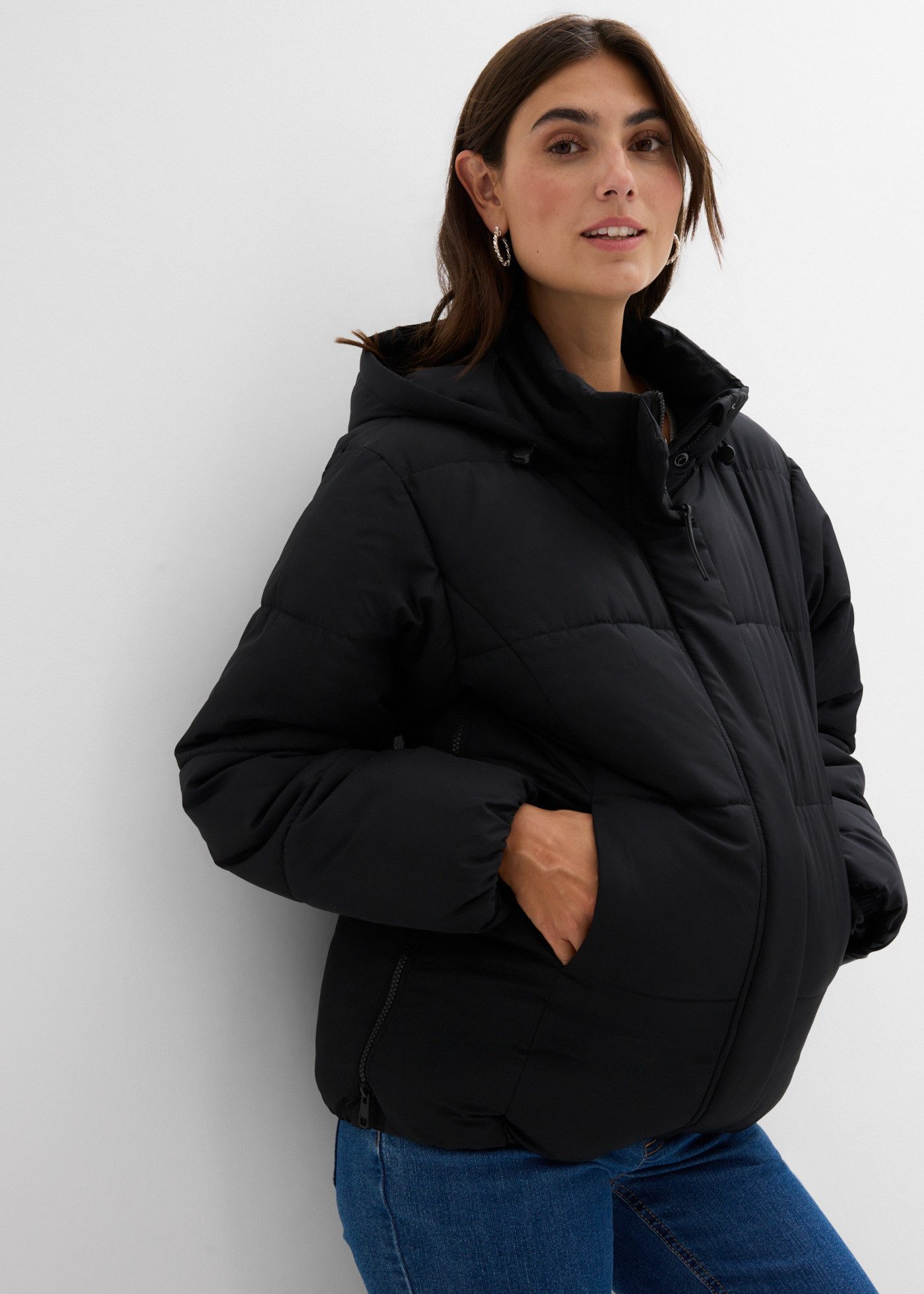 bonprix Umstandsjacke wattiert, wasserabweisend, Loose Fit