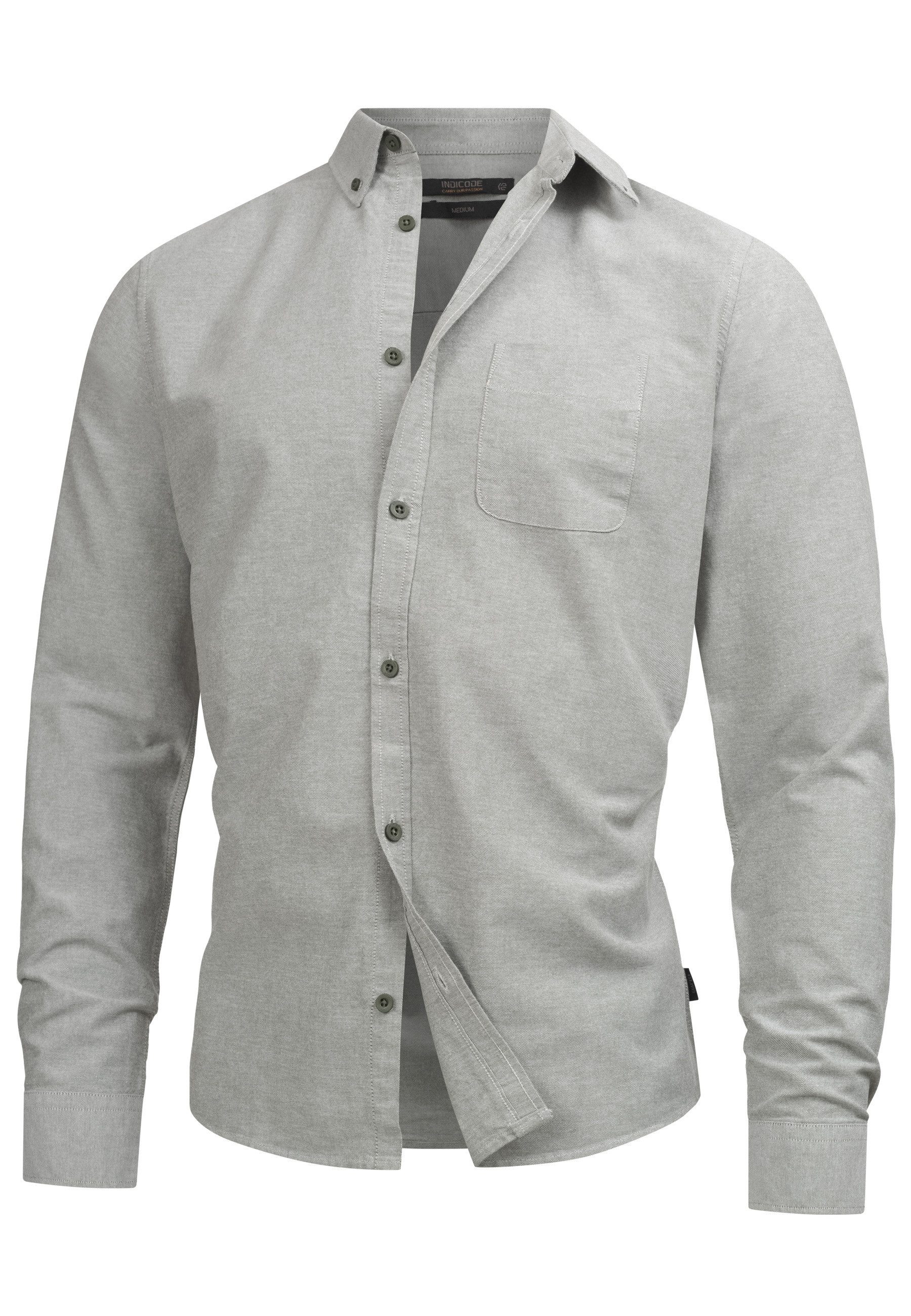 Indicode Langarmhemd Herren Kepner Herrenhemd Langarm mit Button-Down-Krage günstig online kaufen