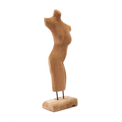 CREEDWOOD Skulptur TEAK SKULPTUR "TORSO", Teakholz, 57 cm, Weibliche Körper Statue